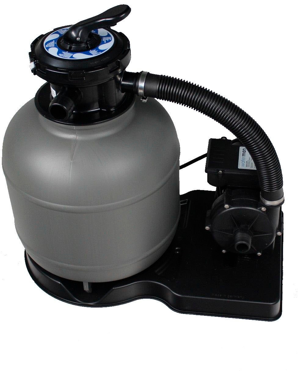 KWAD Rundpool »Steely Deluxe Heat inkl. Solarabdeckplane«, (Set, 7 tlg.), Höhe: 120 cm, mit Sandfilteranlage, Quarzsand und weiterem Zubehör