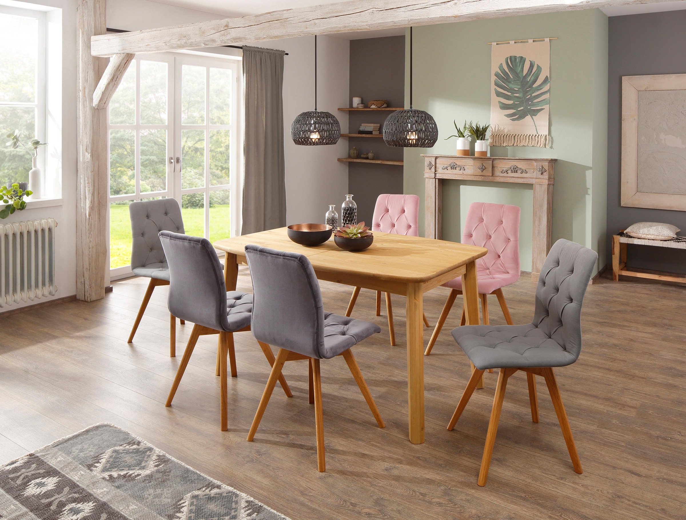 Home affaire Esstisch »Palermo«, mit Auszugfunktion, aus Massivholz, FSC® zertifiziert