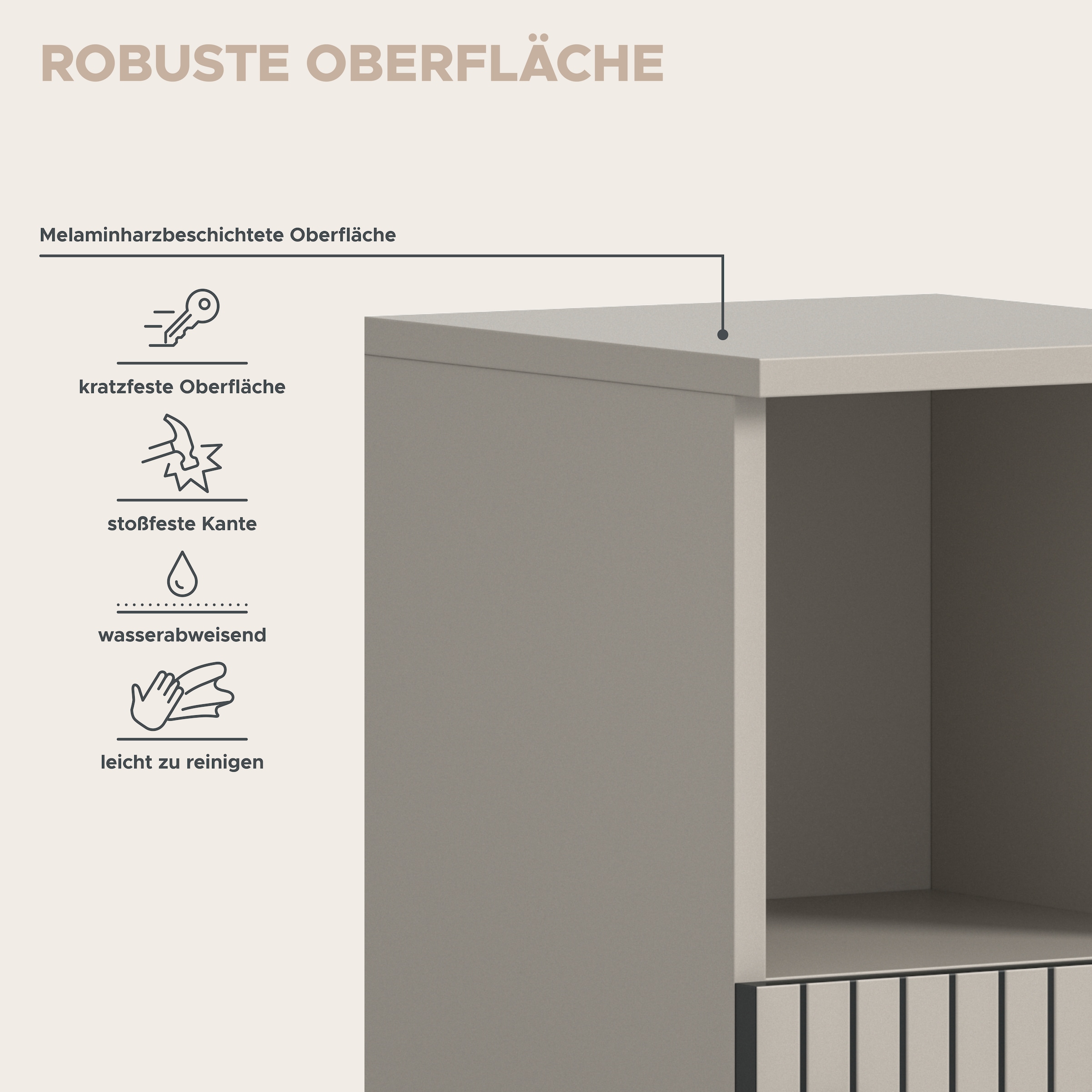 welltime Stauraumschrank »MANI, Höhe: 95 cm, Paneeloptik, 1 offenes Fach, 1 Tür« 1 Stk. tlg. Badezimmerschrank, Badschrank, Bad, Badezimmer