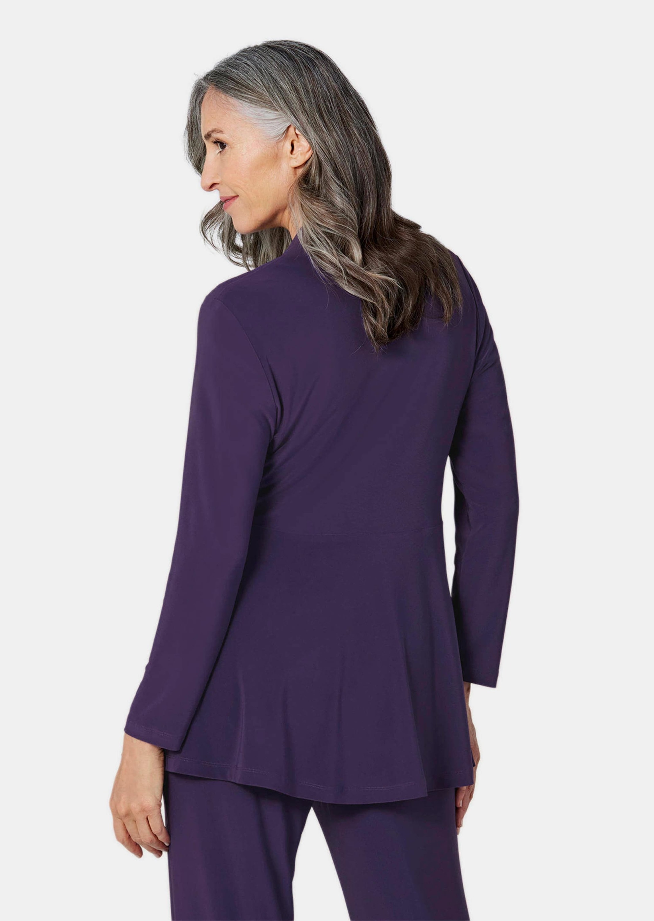 GOLDNER Sweatjacke »Leichte Shirtjacke lila mit Stretch«