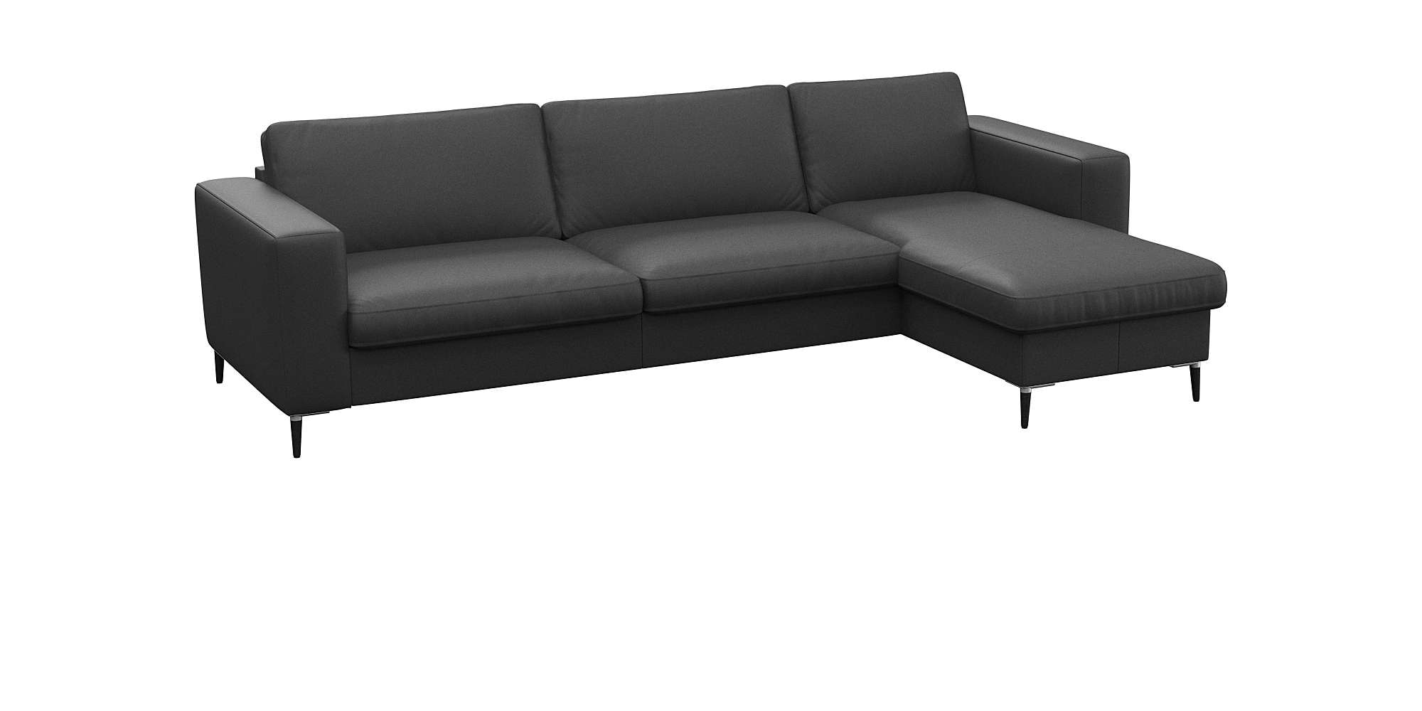 FLEXLUX Ecksofa »Fiore, superbequemer Sitzkomfort durch Kaltschaum im Sitz, L-Form«, breite Armlehnen, Füße Alu+schwarz