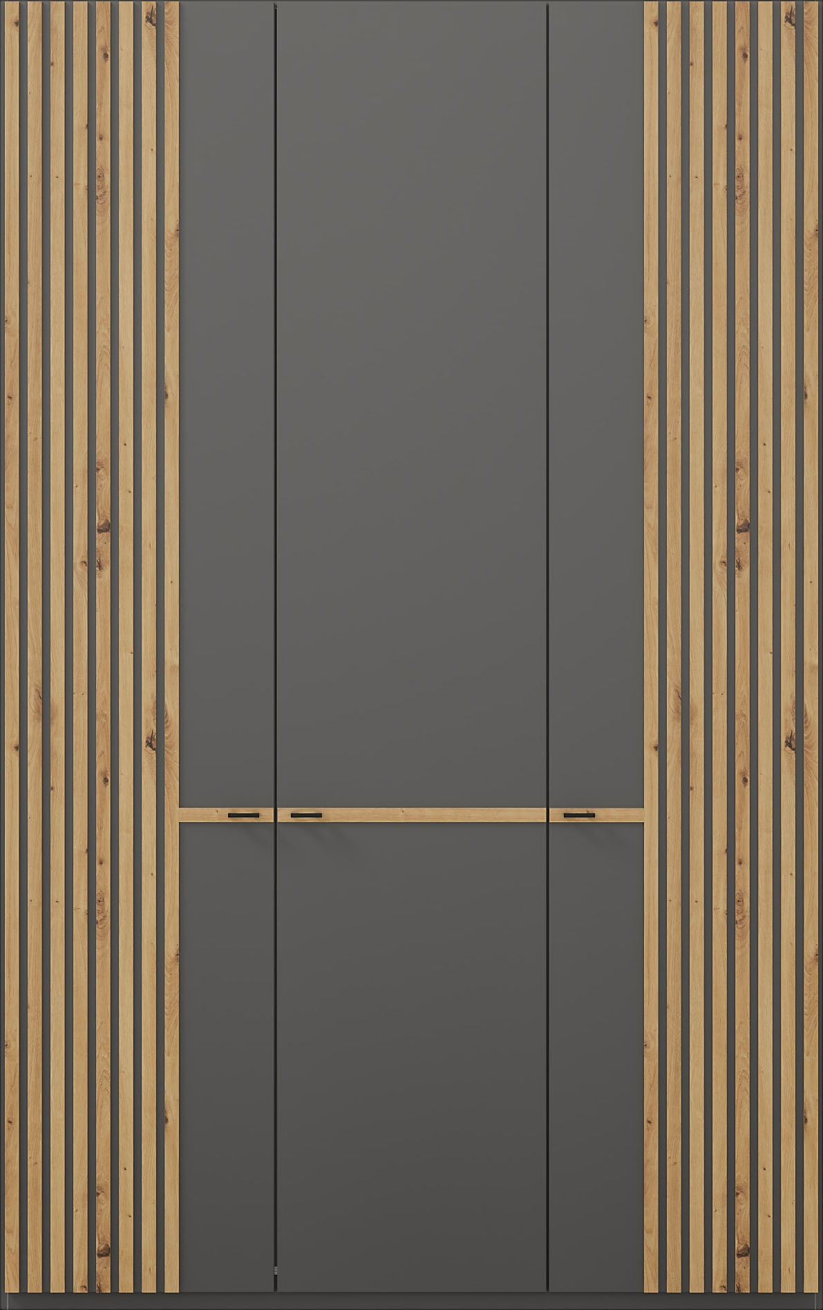 Musterring Drehtürenschrank »Isabelle« Lamellen in Eiche, Griffe in schwarz, verschiedene Größen und Farben