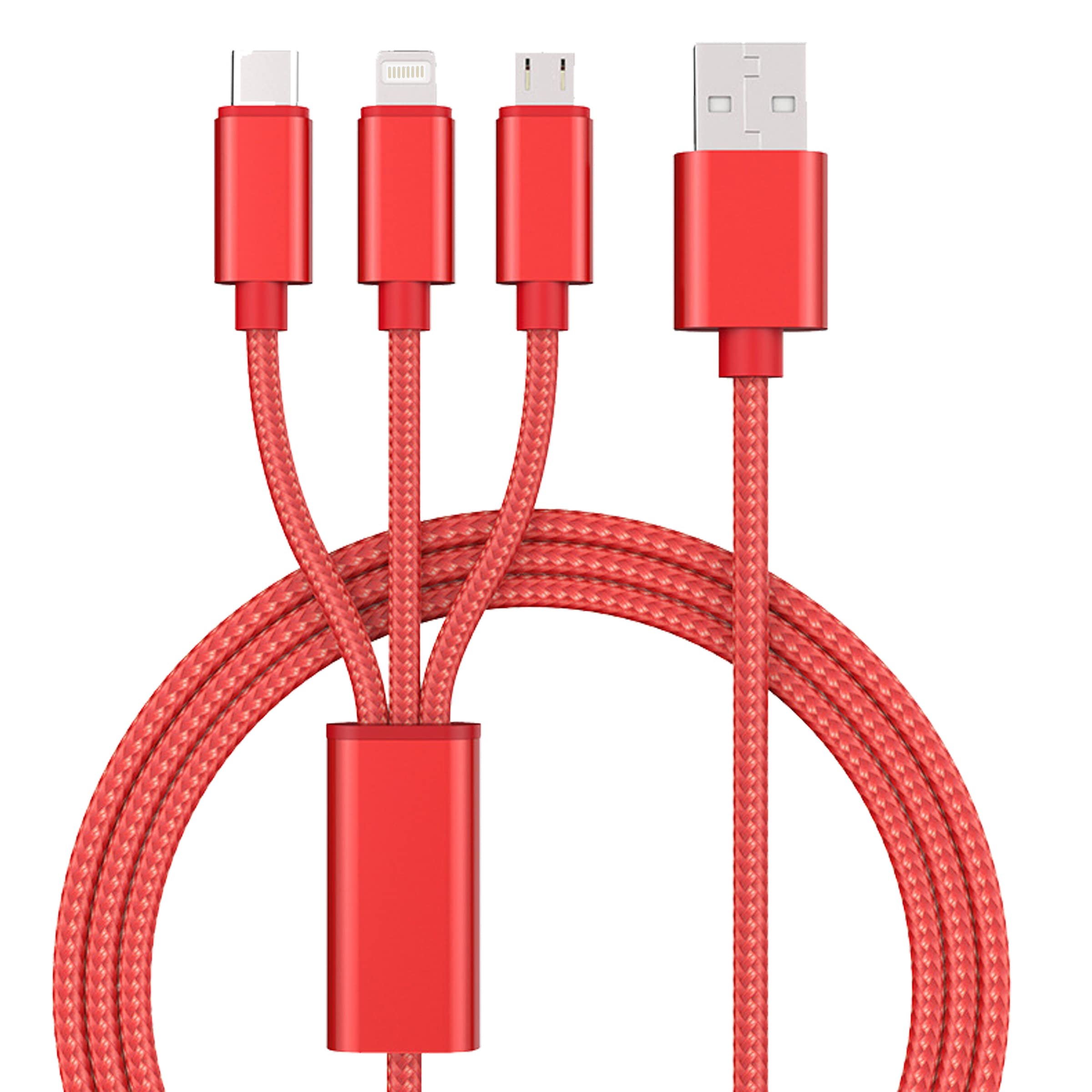 be cool USB-Kabel »Ladekabel 3in1«, Lightning-Micro-USB-USB Typ C, USB Typ A, 100 cm