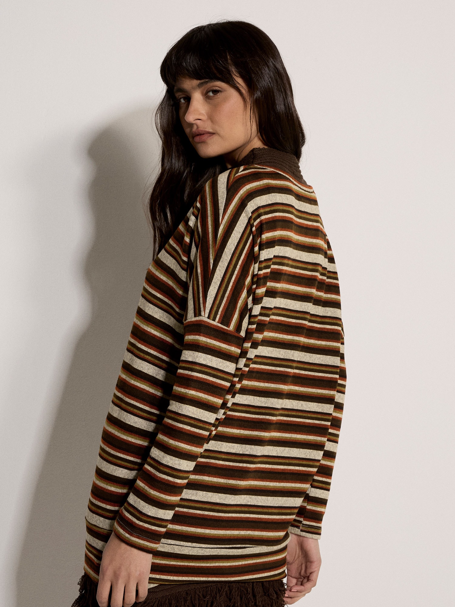 Apricot Shirttop »Pullover« mit Streifenmuster und Fledermausärmeln