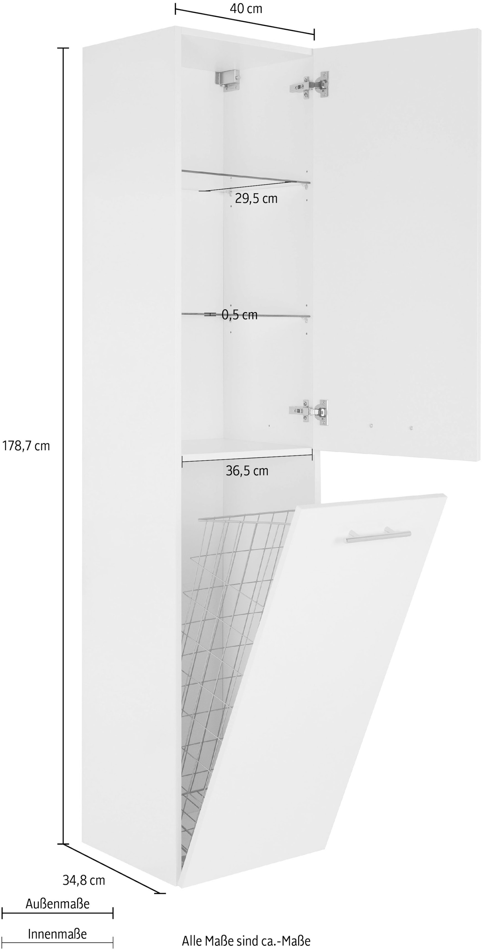 MARLIN Hochschrank »3040«, Breite 40 cm