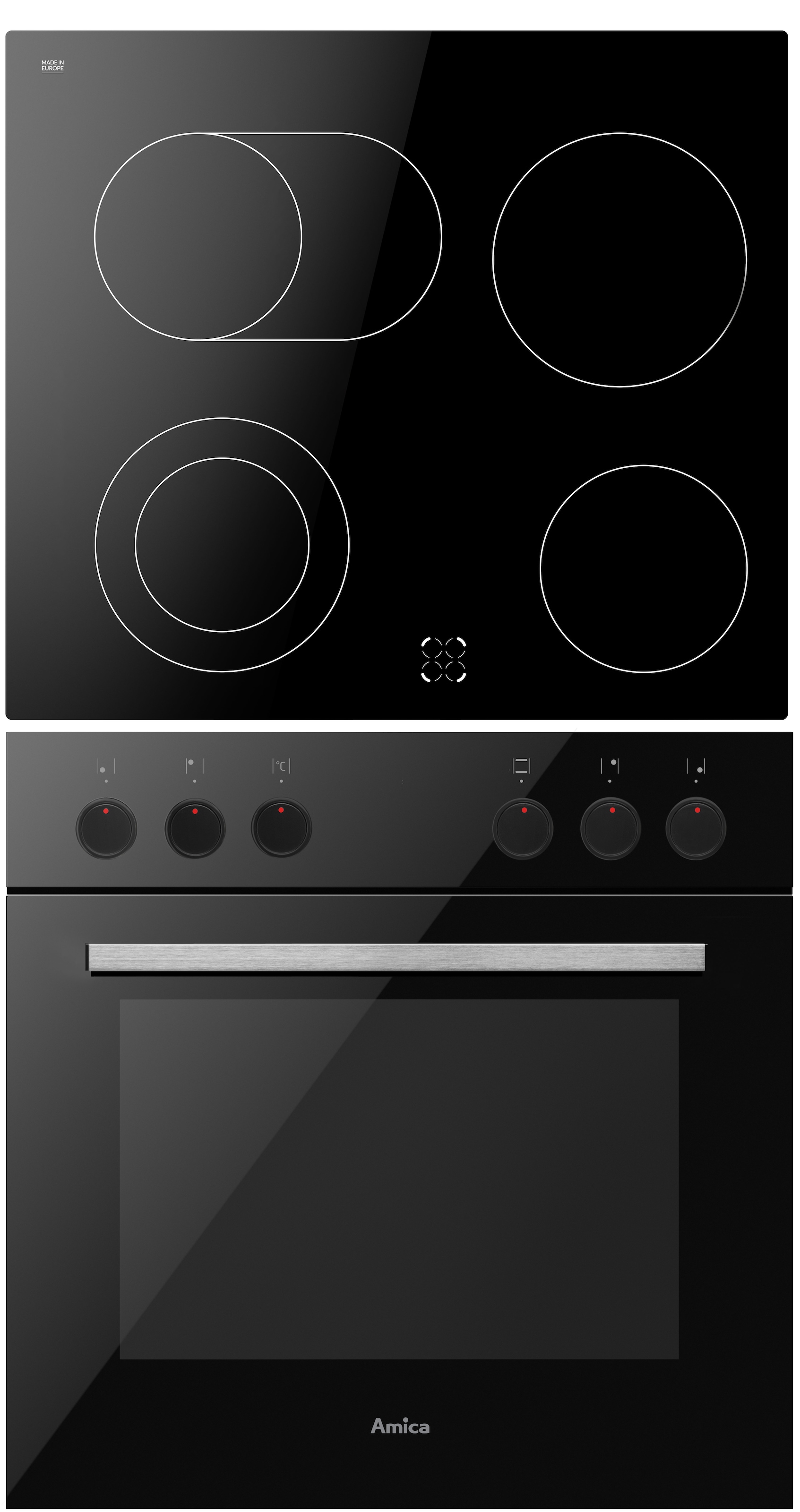 Amica Elektro-Herd-Set »EHC 933 331 S« Steam Clean Sicher kochen, flexibel backen – alles im Griff!