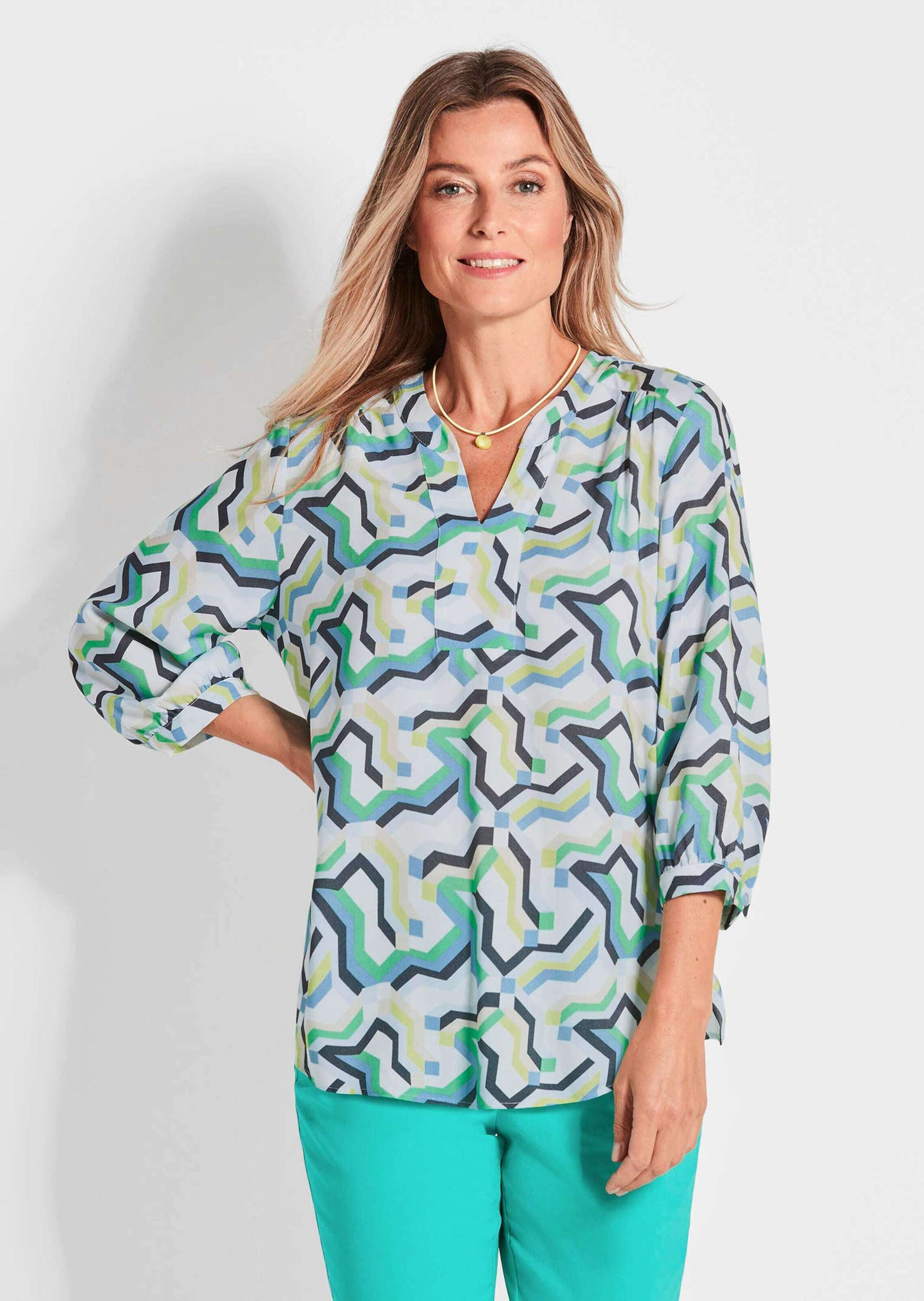 GOLDNER Tunika »Mit Allover-Print in Tunikaform, 3/4-Ärmeln«