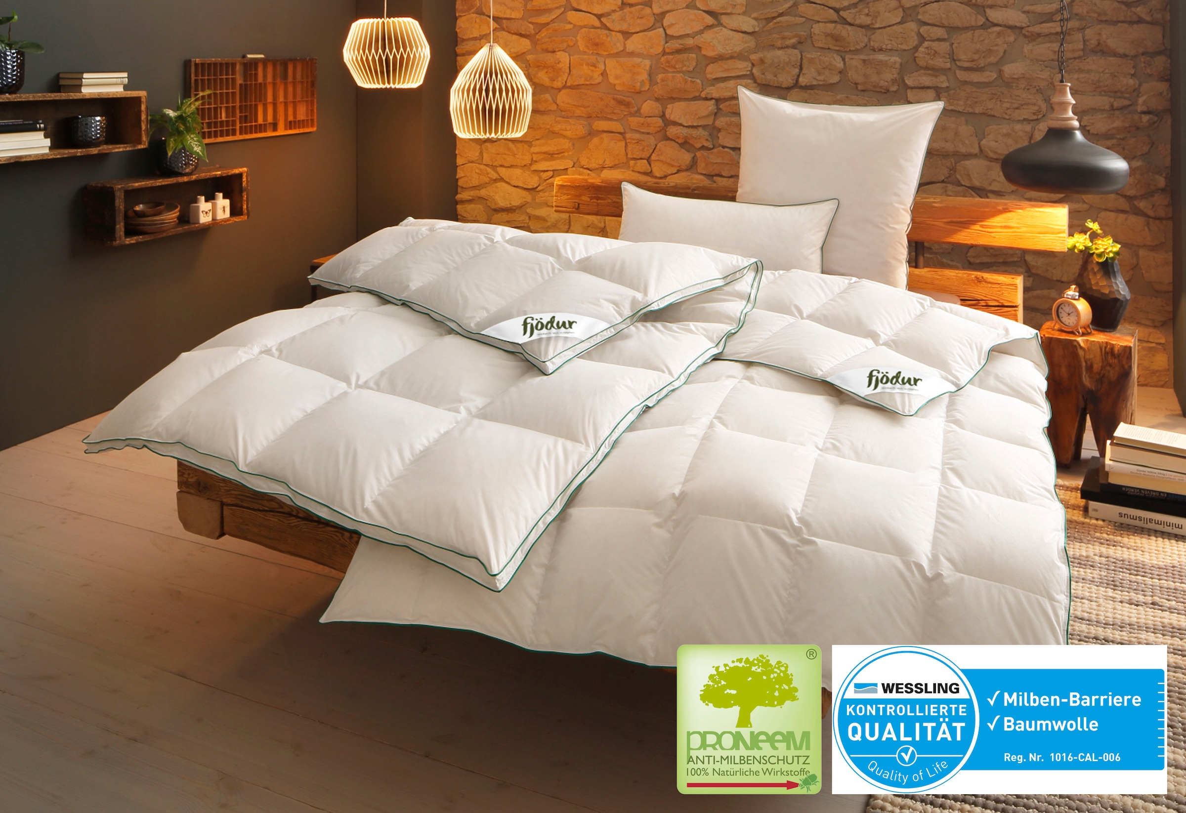 fjödur 3-Kammer-Kopfkissen »Fee, in 40x80 & 80x 80 cm erhältlich« Füllung: Außenkammer mit 90% Daunen, 10% Federn 1 Stk. tlg. Kissen stützend und kuschelig