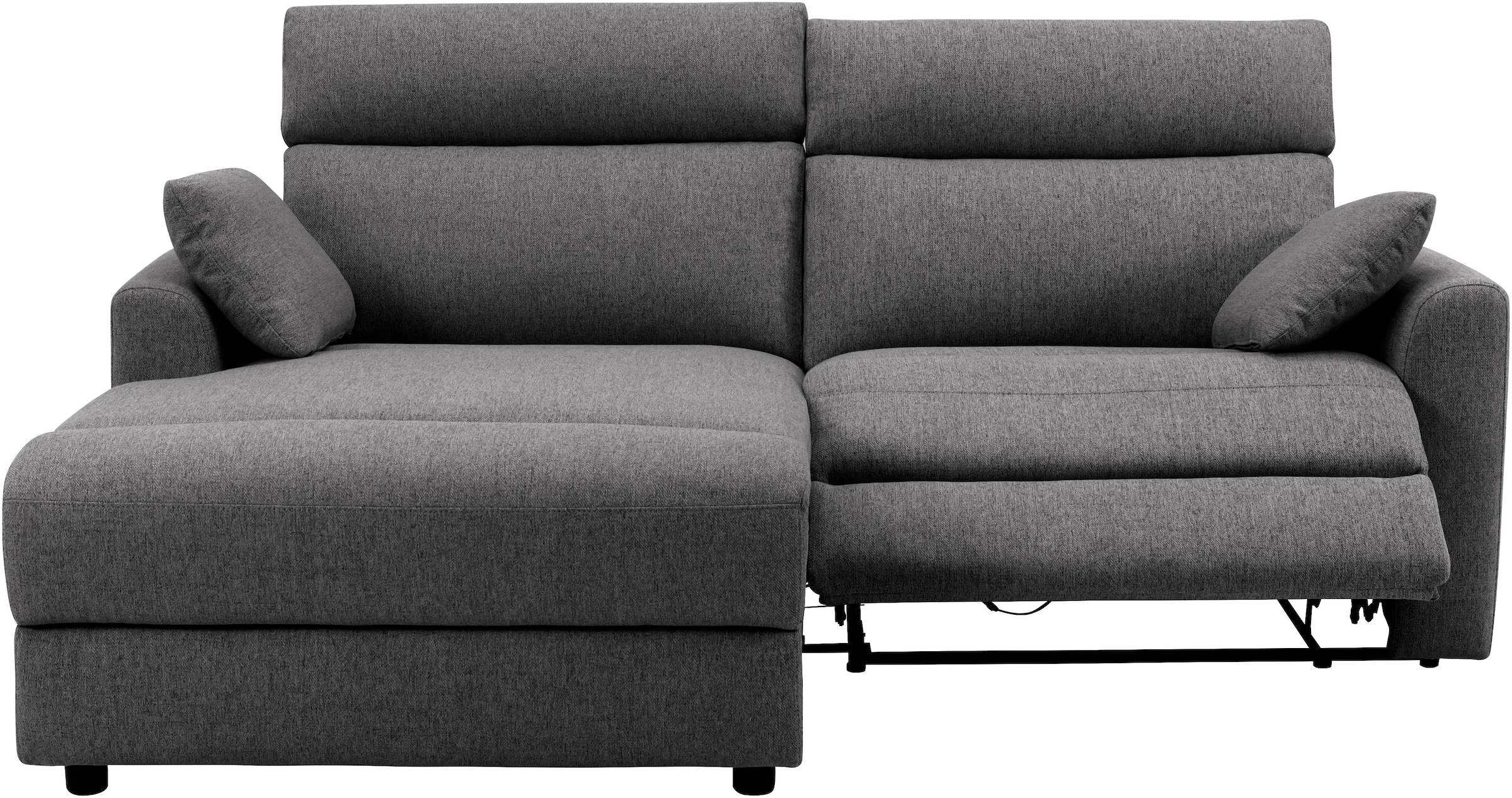 INOSIGN Ecksofa »JENNA, L-Form, 209cm, manuelle u. elektrische Funktion, mit USB A/C,«, Liegefunktion 105°-150°, Federkern, Struktur fein