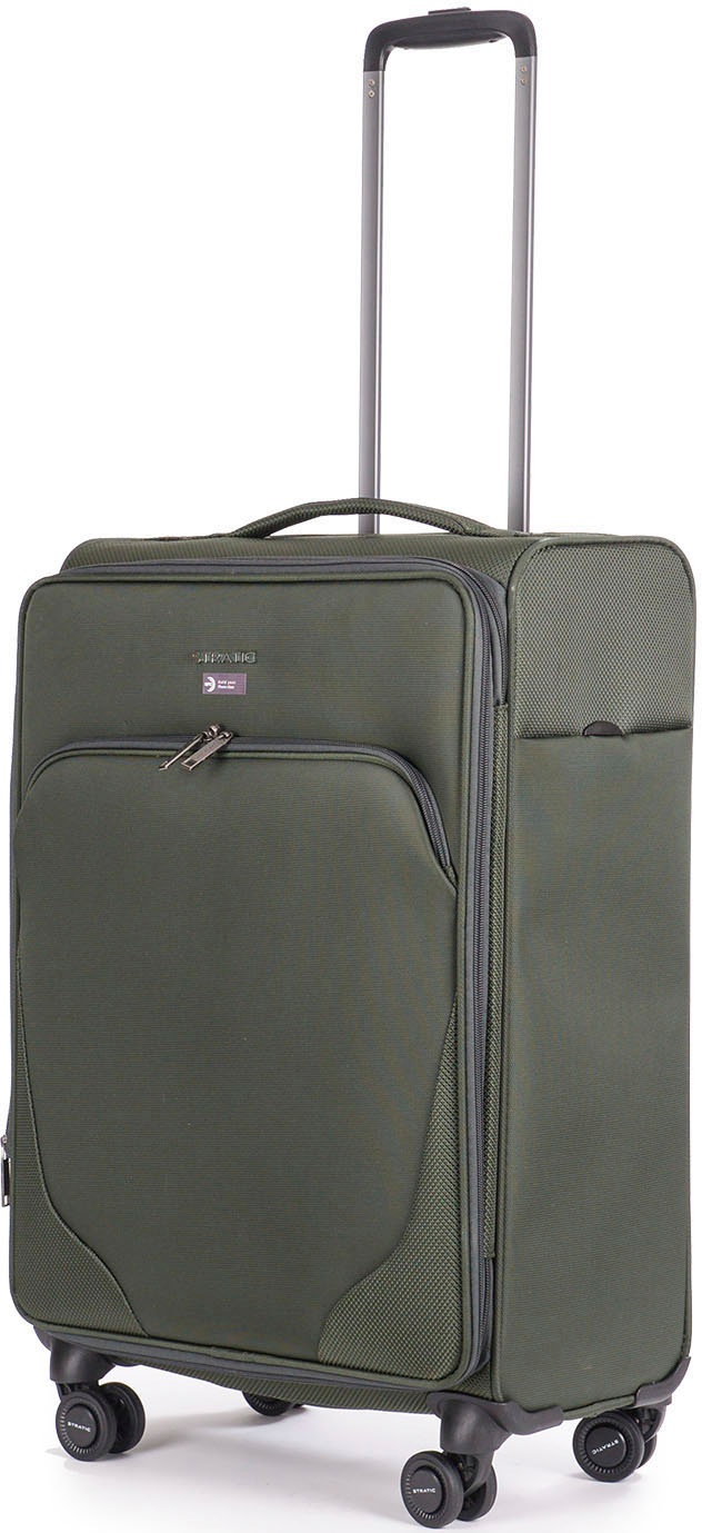 Stratic Weichgepäck-Trolley »Mix M, dark green«, 4 Rollen, Reisekoffer Reisegepäck Aufgabegepäck TSA-Zahlenschloss
