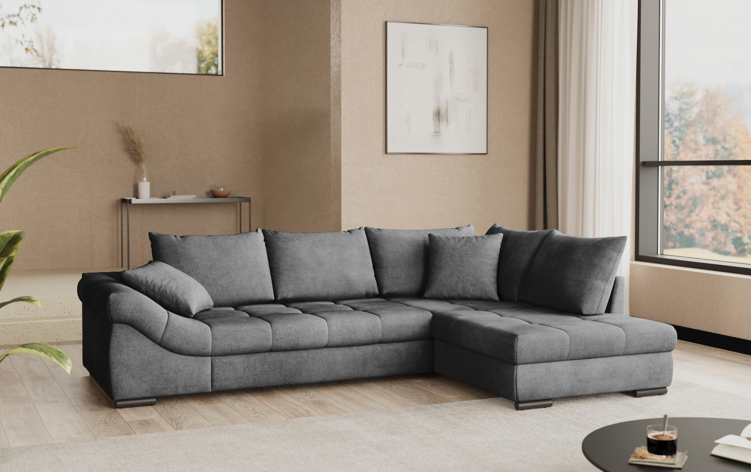 Mr. Couch Ecksofa »Allegro, L-Form« mit Hochschläfer-Bettauszug, wahlweise mit Kaltschaum