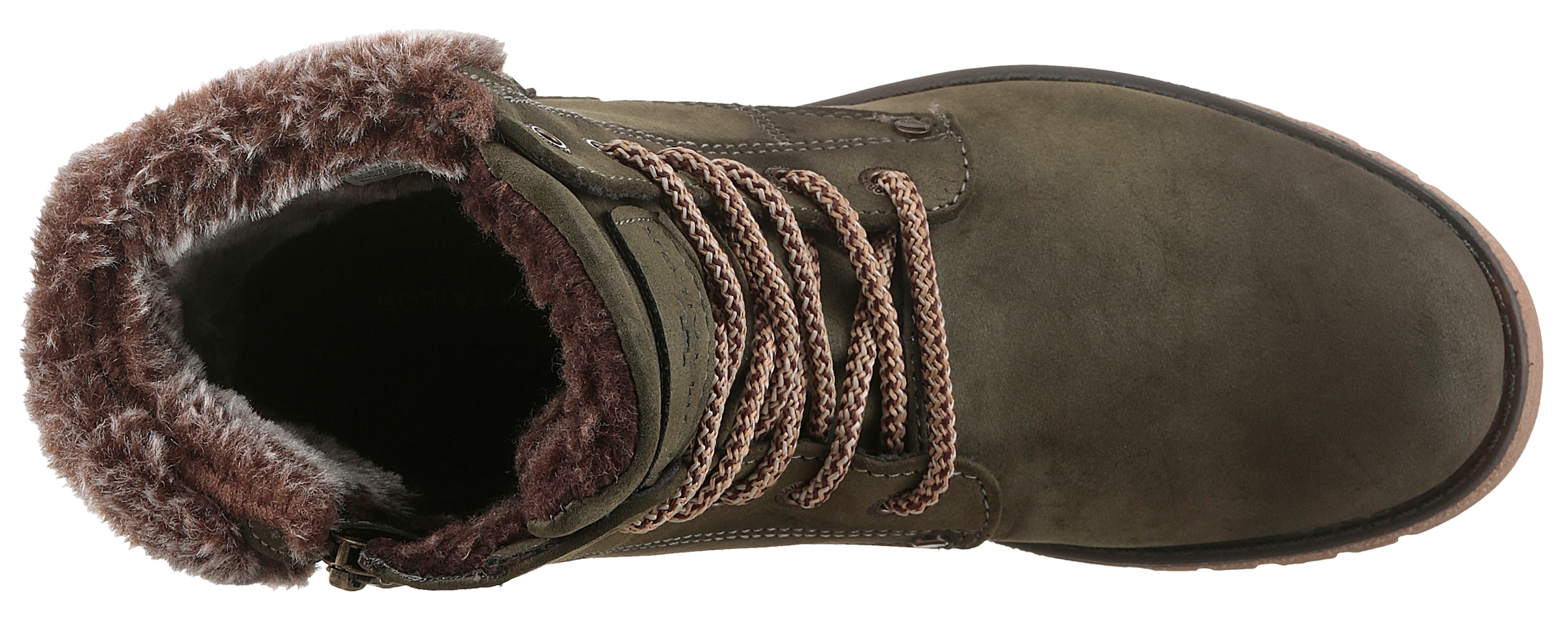 TOM TAILOR Winterboots, Blockabsatz, Schnürboots, Winterstiefelette, modische Zierschnalle