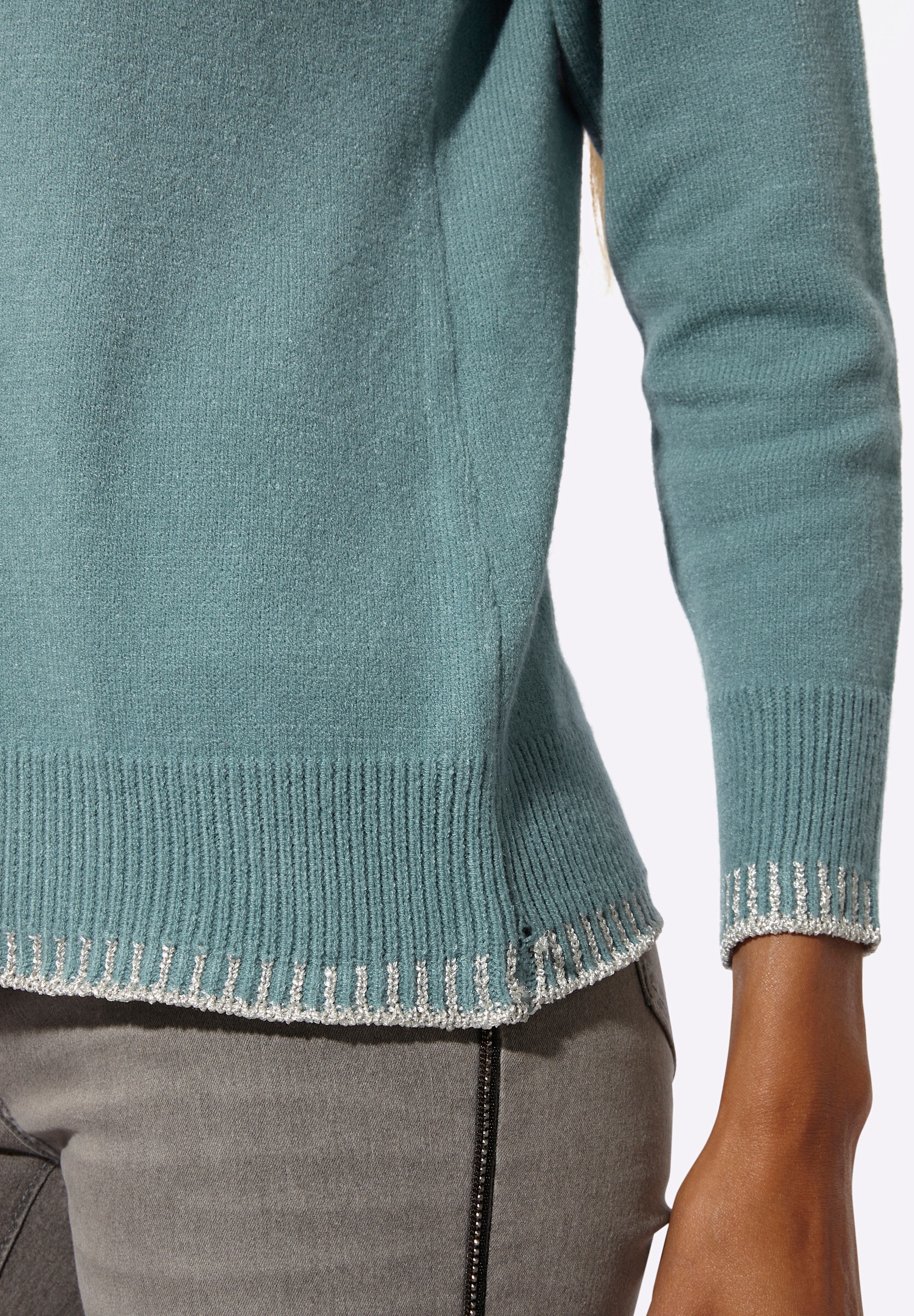 creation L Strickpullover »Modal-Mix-Pullover Langarm-Pullover mit Glanzgarn«