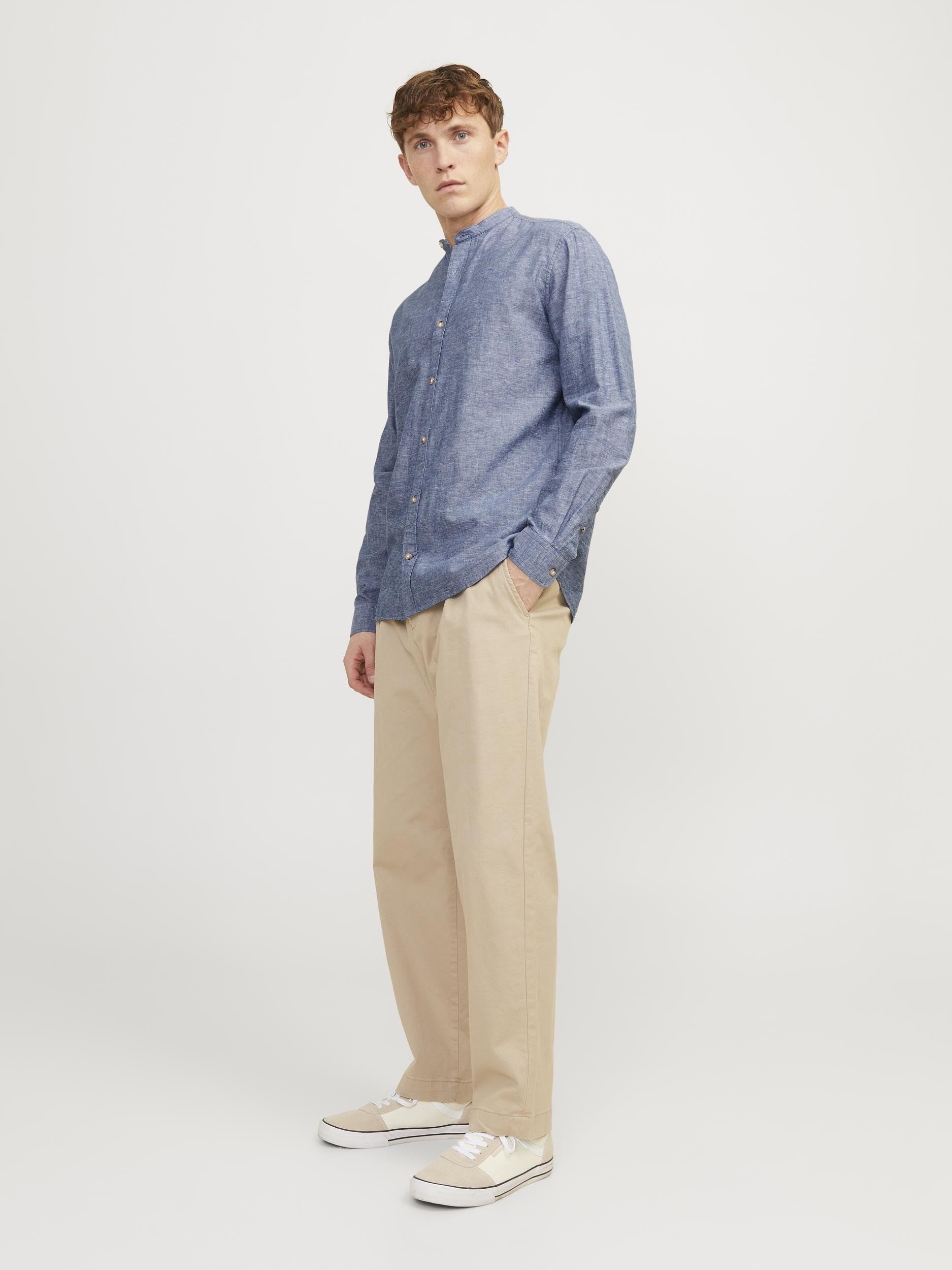 Jack & Jones Langarmhemd »JJESUMMER BAND LINEN BLEND SHIRT LS SN«