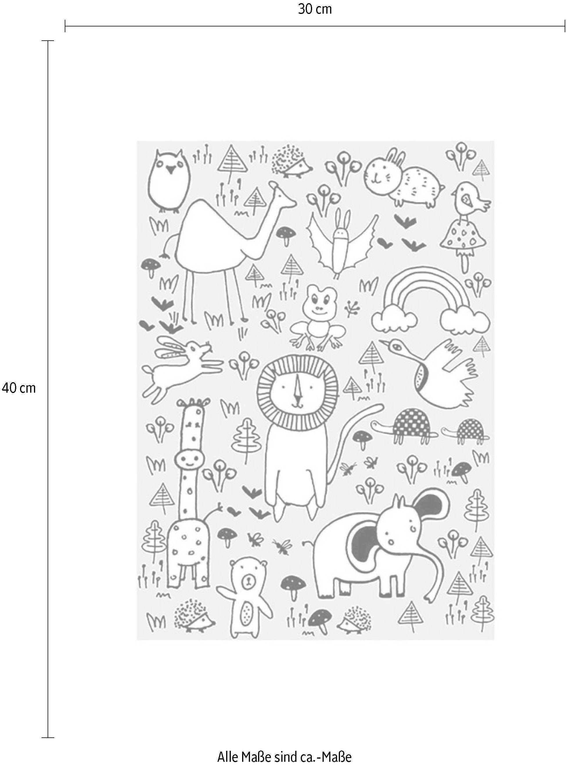 Komar Poster »Scribble Jahren Wohnzimmer Park«, online | Kinderzimmer, (1 St.), Tiere, Schlafzimmer, mit kaufen 3 Garantie XXL
