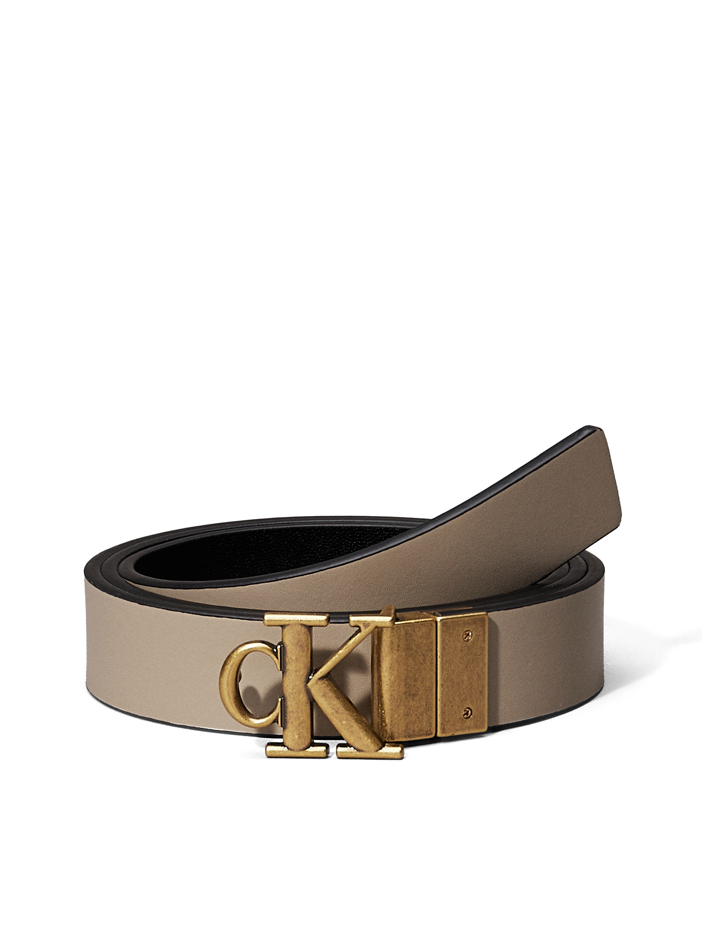 Calvin Klein Jeans Ledergürtel »MONOGRAM PLACQUE BUCKLE 25MM REV«, mit glatter Oberfläche