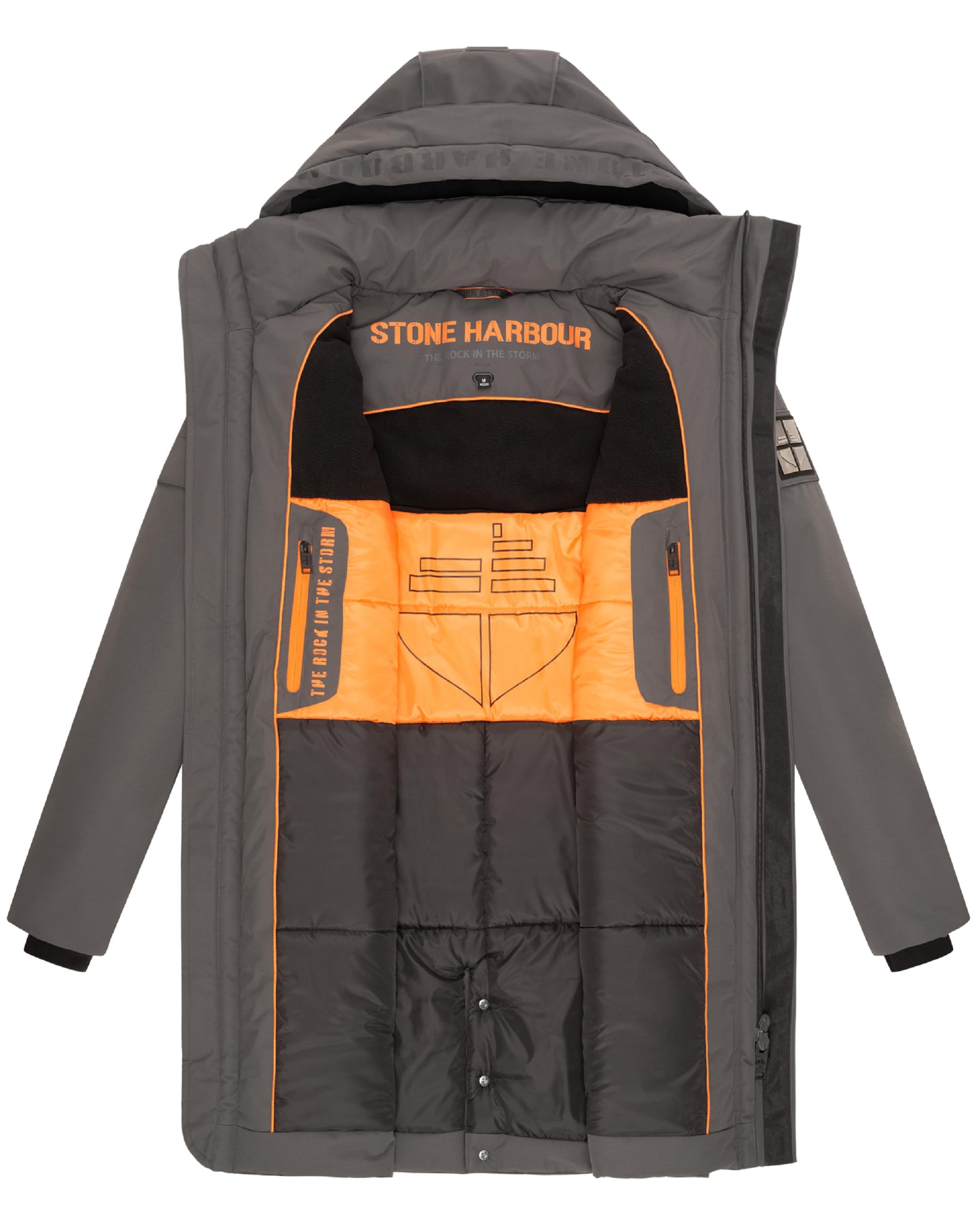 Stone Harbour Regenmantel »Wintermantel Xandroo XX«, Lange, wasserdichte Herren Regenjacke mit Kapuze