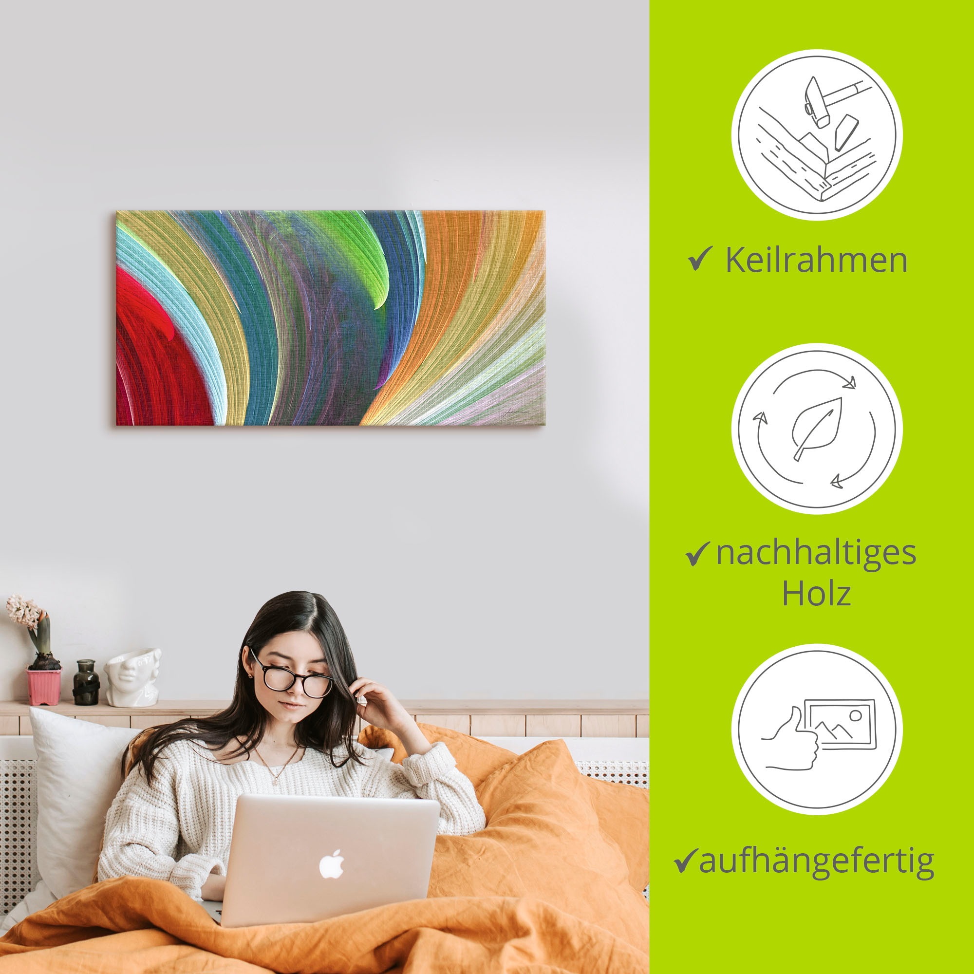 Artland Leinwandbild »Windwellen III« Muster 1 Stk. tlg. auf Keilrahmen gespannt