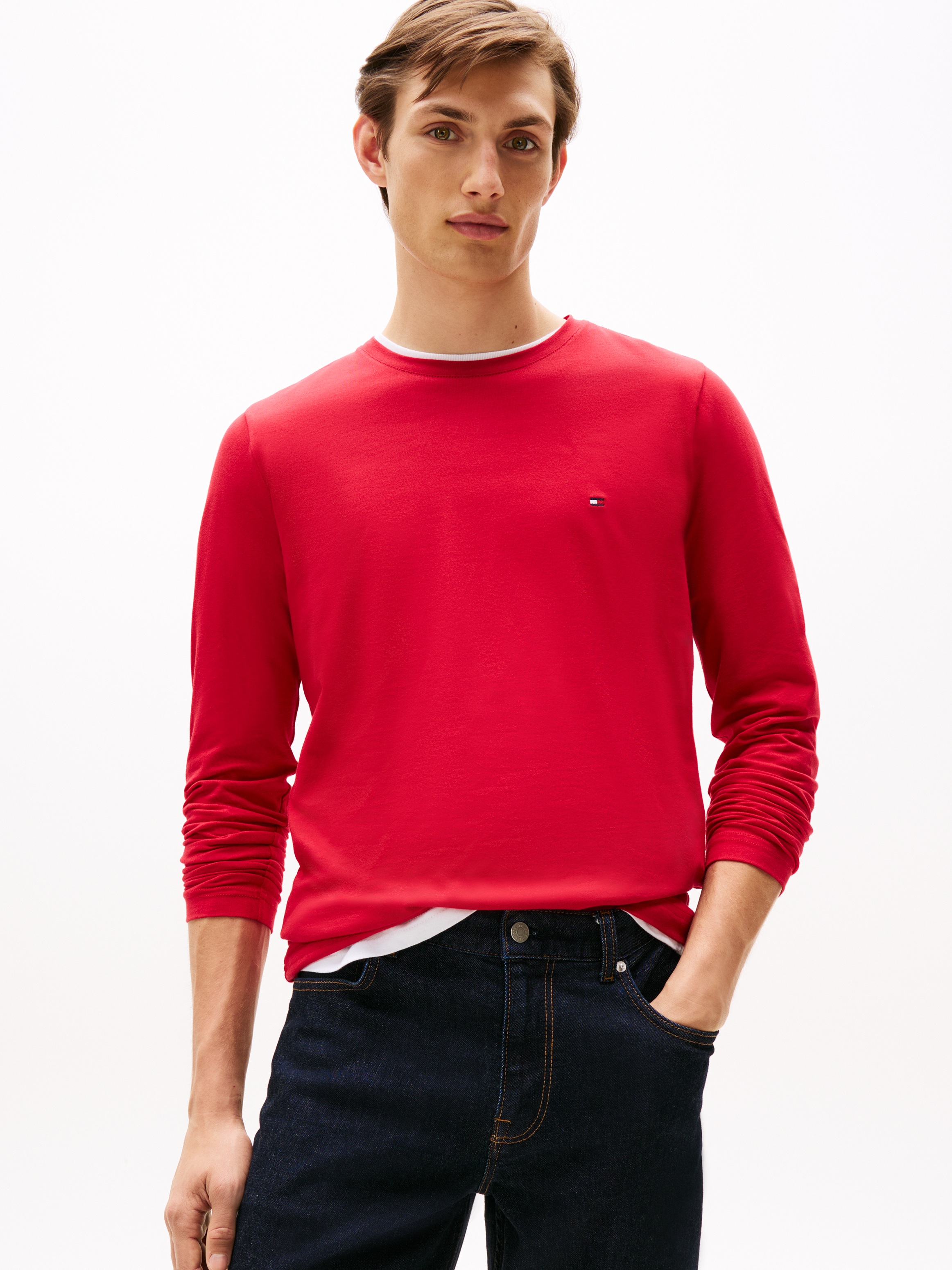 Tommy Hilfiger Langarmshirt »STRETCH SLIM FIT LONG SLEEVE«, aus Baumwollstretch