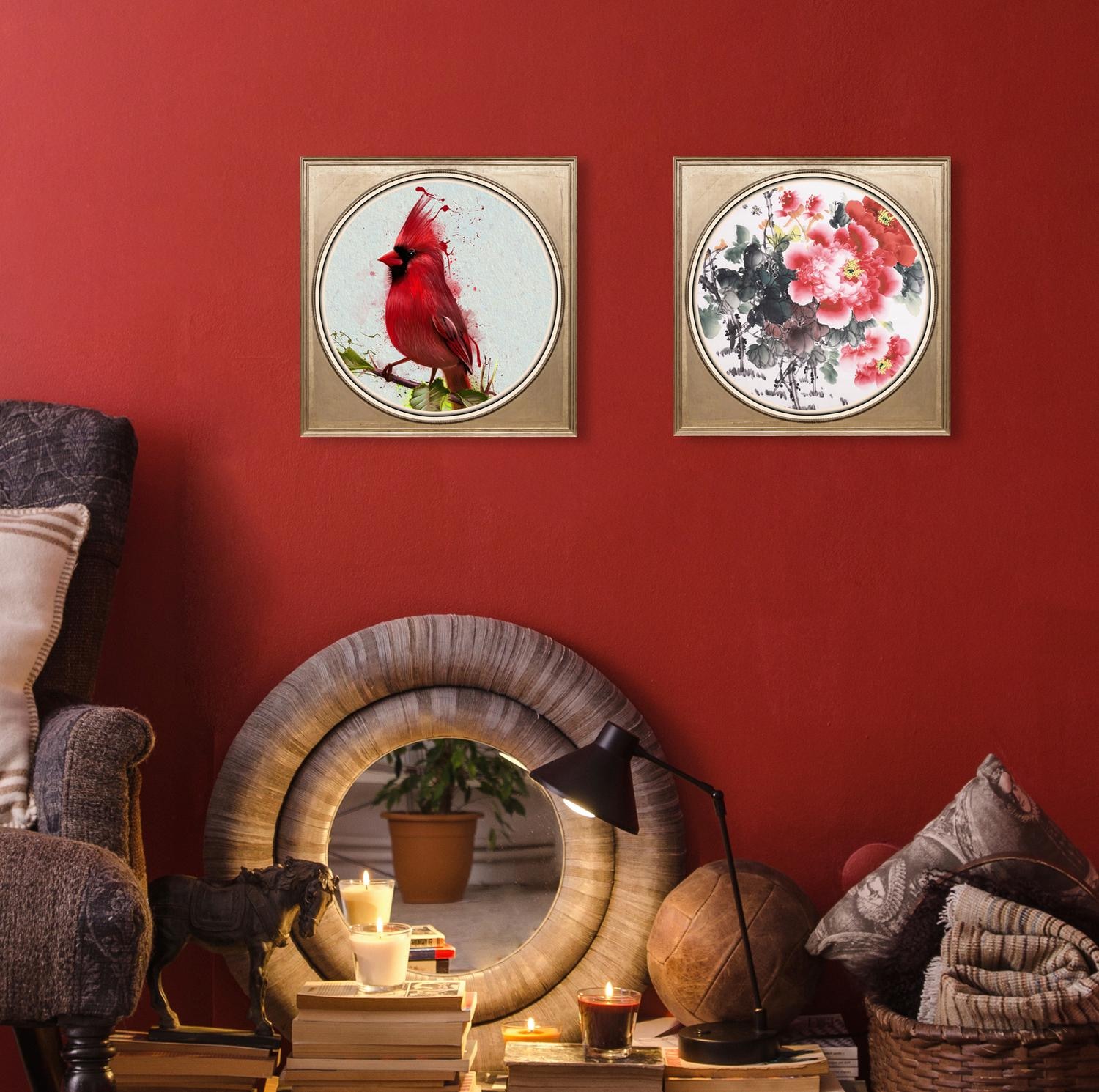 queence Acrylglasbild »Roter Vogel« bequem kaufen