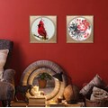 queence Acrylglasbild »Roter Vogel«
