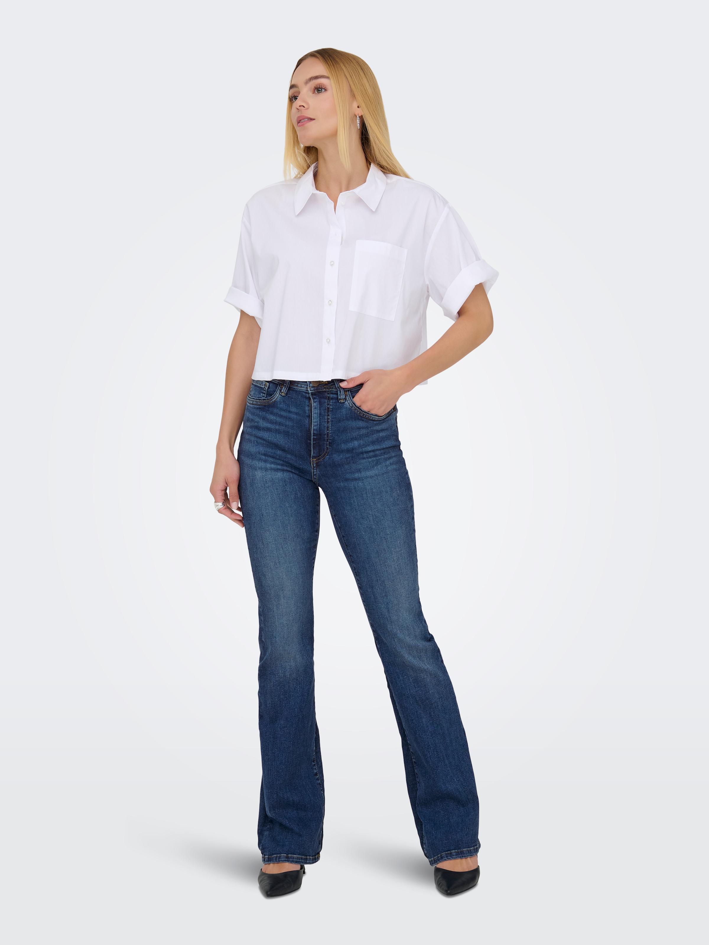 ONLY Bootcut-Jeans »ONLWAUW HW FLARED DNM TAI540«