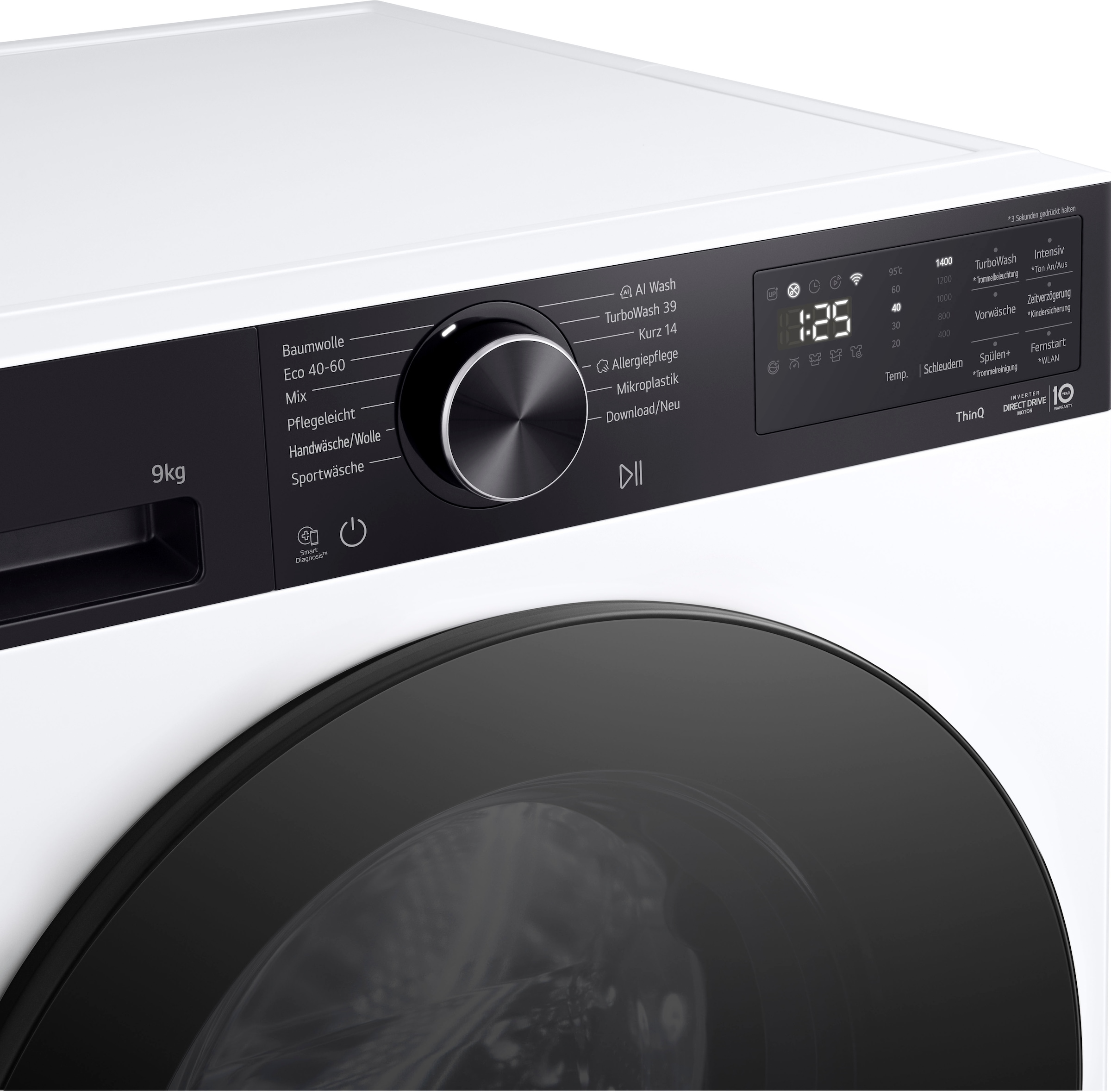 LG Waschmaschine »F4WX709YP« 9 kg 1400 U/min AI Wash, ThinQ App inkl. Programm-Download, 14-Minuten-Kurzprogramm