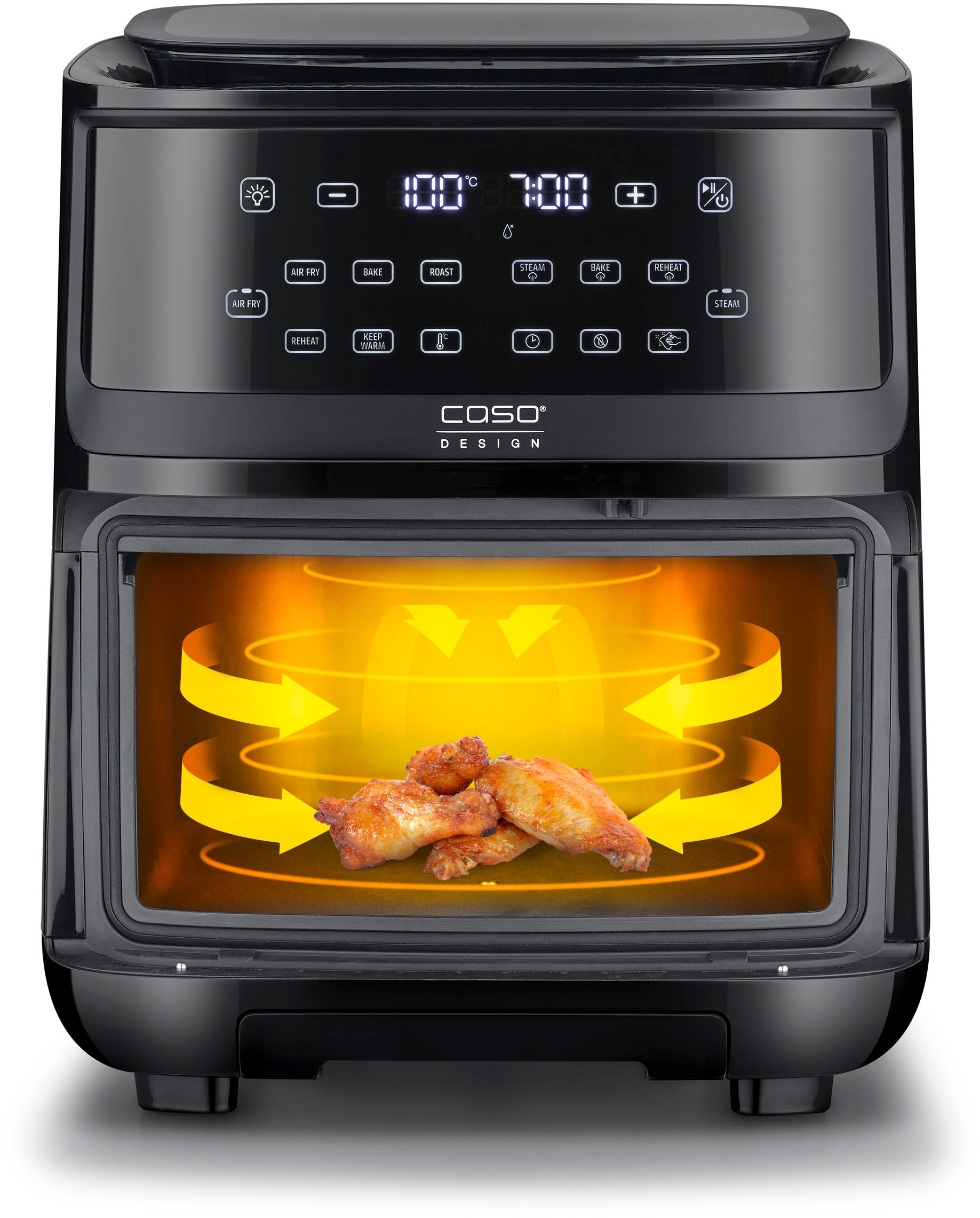 Caso Heißluftfritteuse »3182 AirFry & Steam 700, Dampfgar-AirFryer« 1700 W mit Dampfgarfunktion