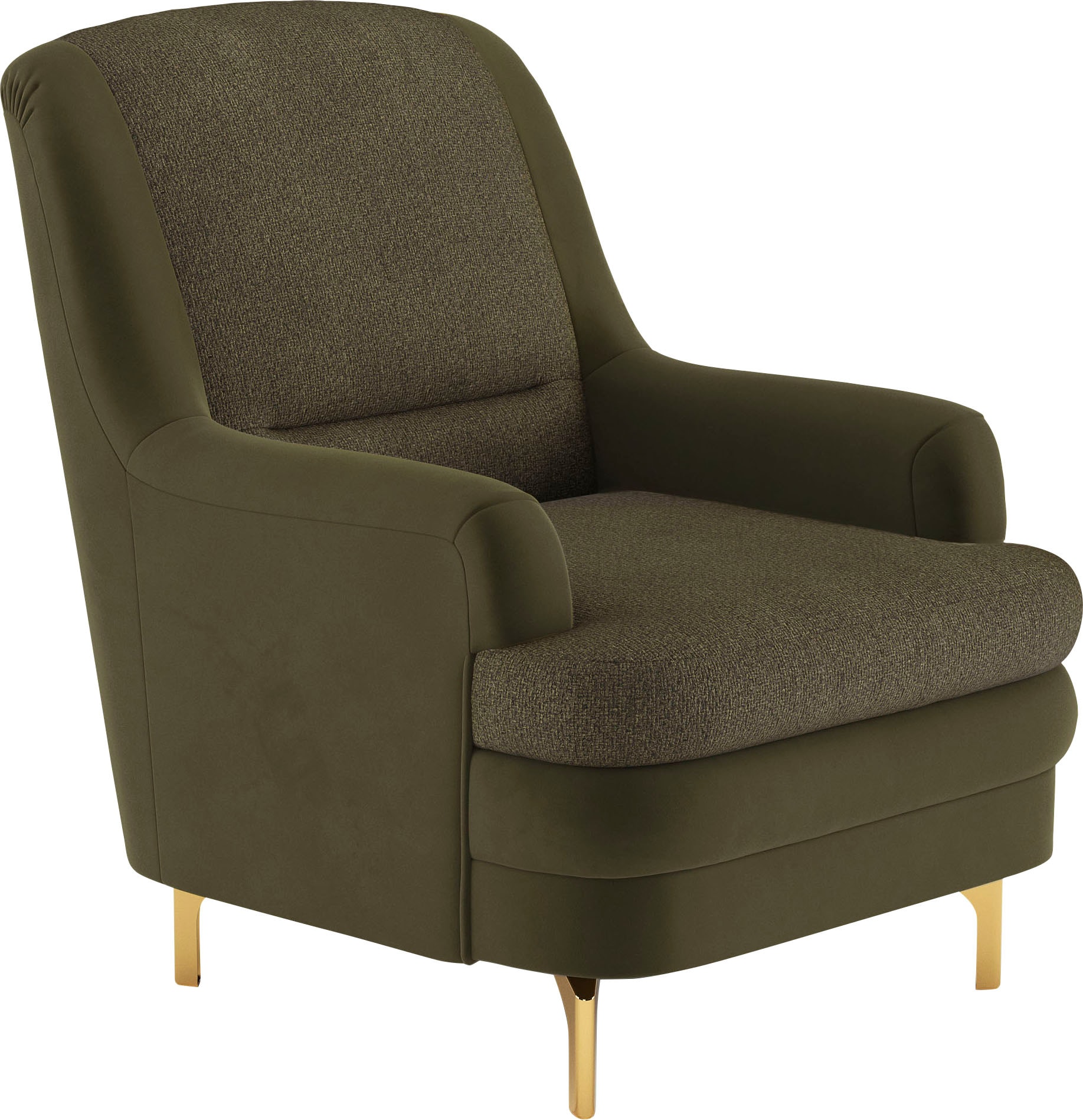 sit&more Sessel »Orient«, inkl. 1 Zierkissen mit Strass-Stein, goldfabene Metallfüße