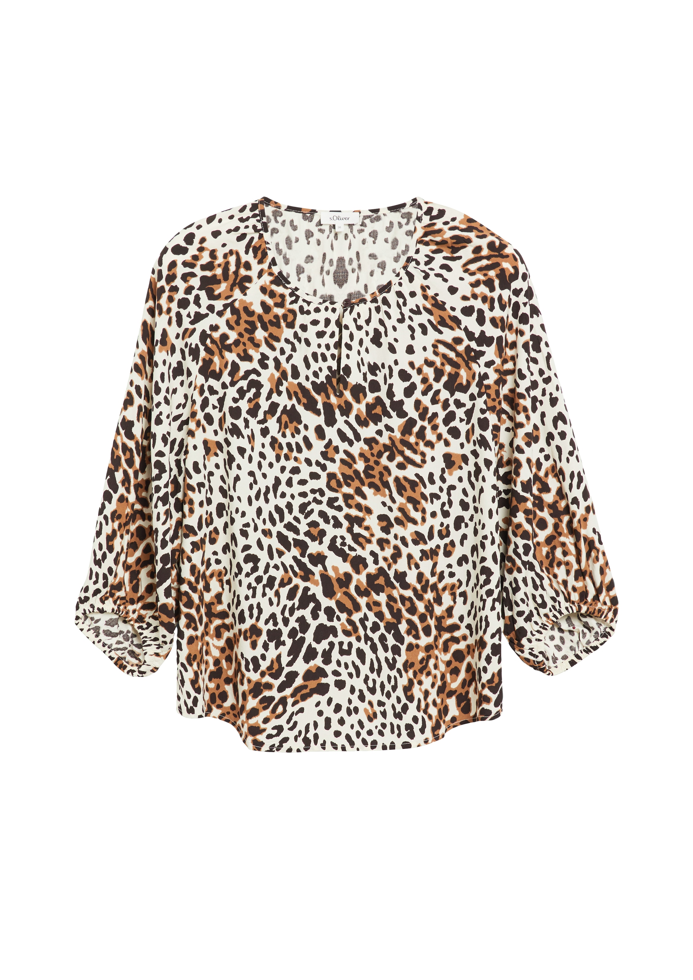 s.Oliver Druckbluse 3/4-Arm Sommerbluse / bedruckt / Rundhals