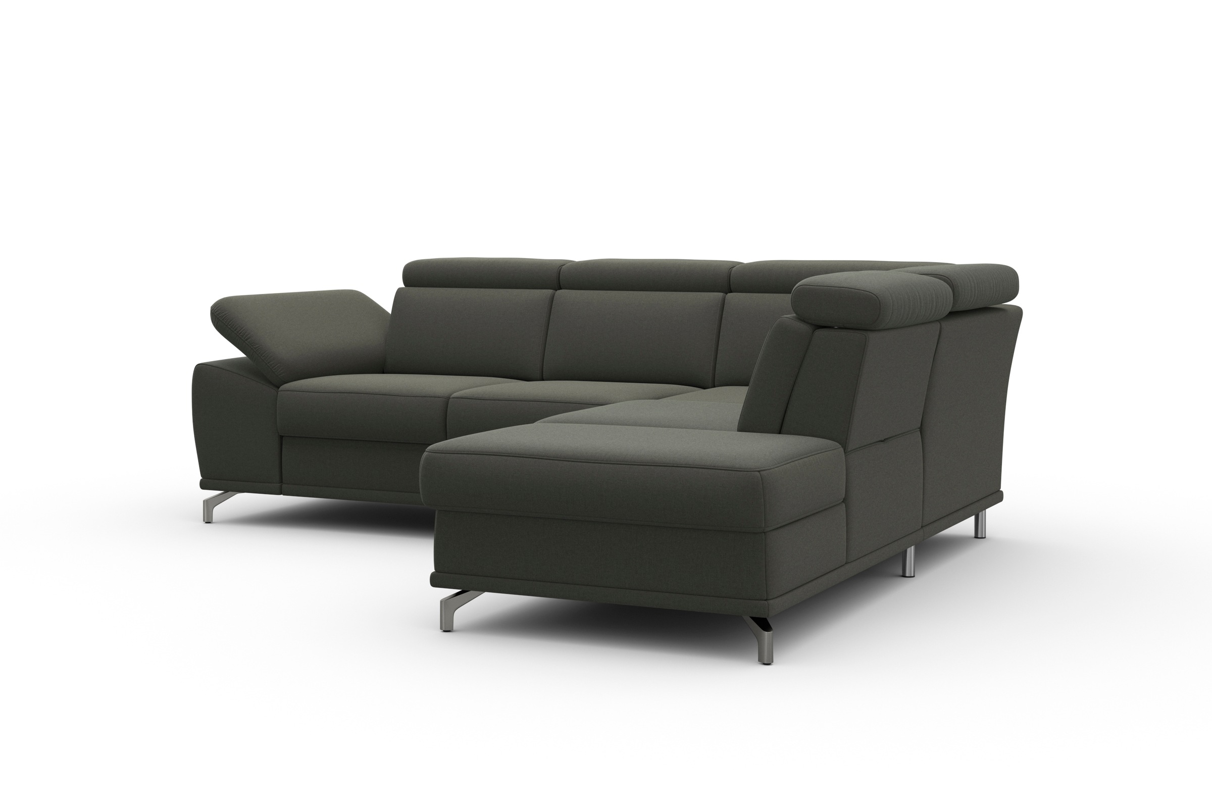 sit&more Ecksofa »Cabrio L-Form, B: 274 cm, mit Sitztiefen-, Arm- & Kopfteilverstellung«, 3 Nierenkissen, Federkern, optional Bettfunktion und Stauraum