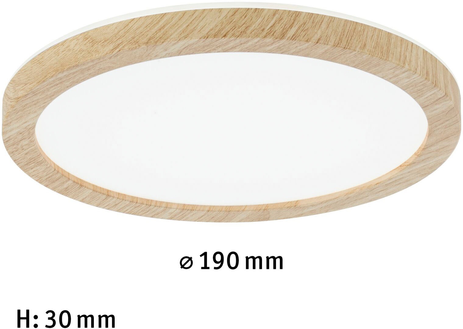 Paulmann LED Panel »Atria Shine 11,2W 4000K 190mm Eiche Kunststoff IP44«, 1 flammig, Hintergrundbeleuchtung