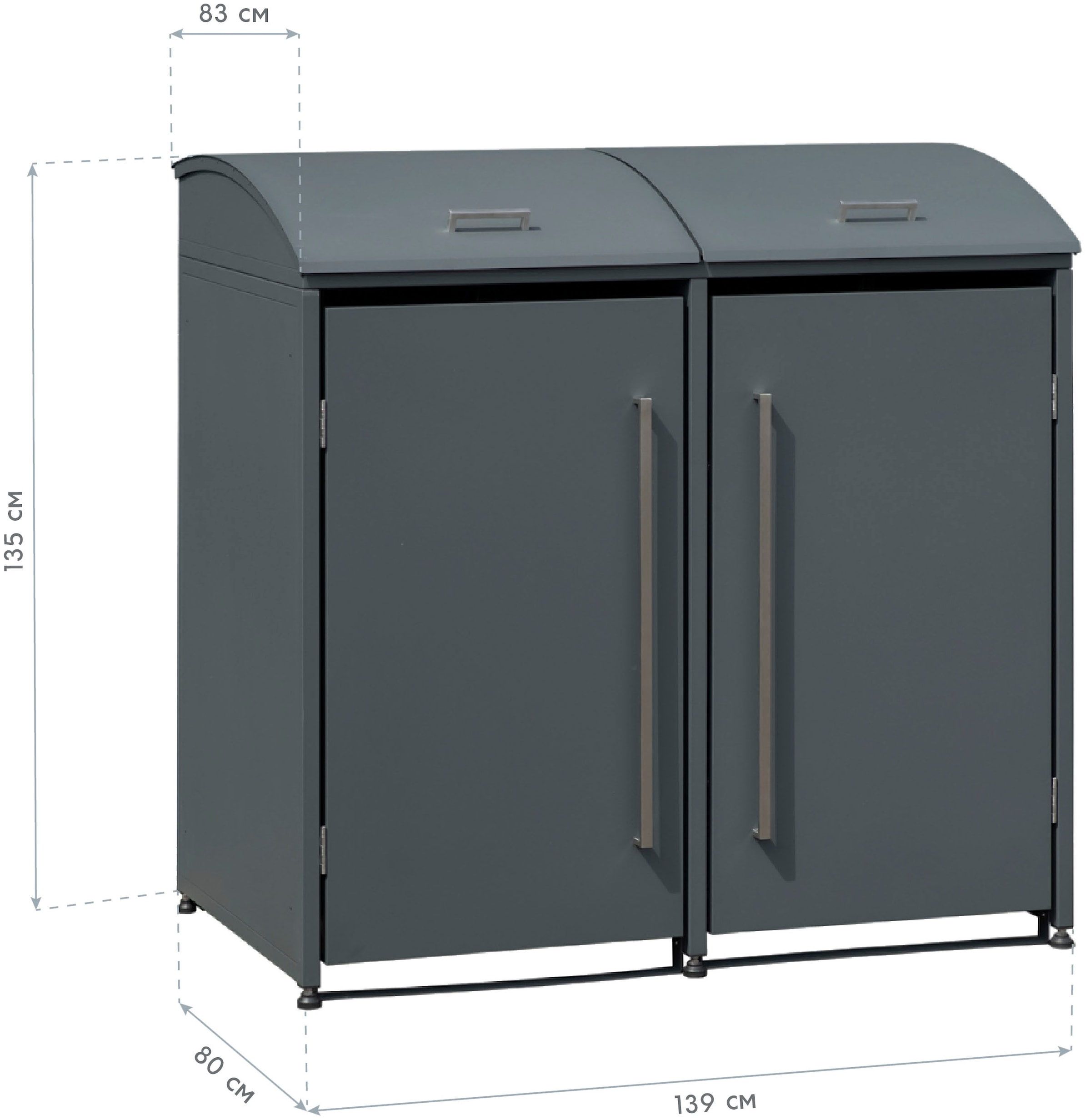 WESTMANN Mülltonnenbox »Moderna 2« Platz für 2 Mülltonnen je 240 L, BxHxT: 139x83x135 cm