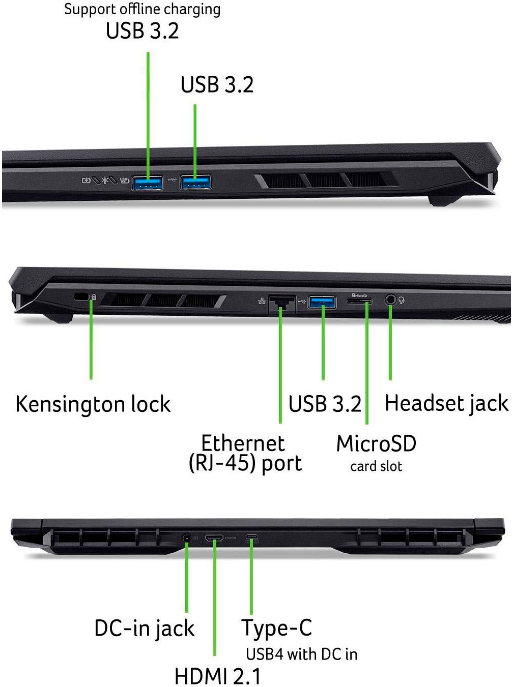 Acer Gaming-Notebook »Nitro V ANV17-41 RTX 5050/5060/5070« 43,94 cm / 17,3 ″ AMD Ryzen 7 GeForce RTX 5060 512 GB SSD