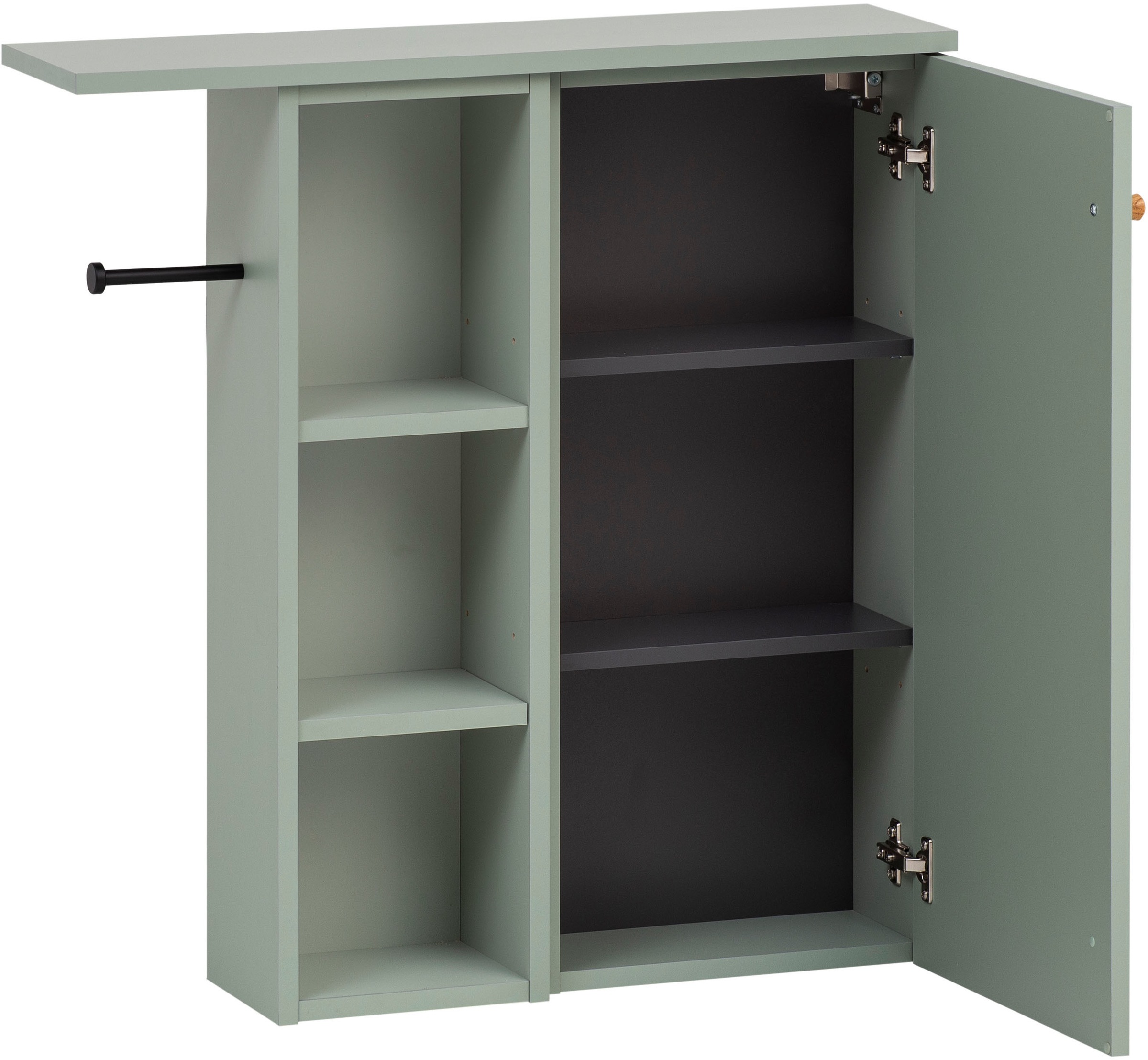 Schildmeyer Seitenschrank »Bjarne, Breite 70 cm, Griff aus Massivholz«, Regalfach links oder rechts montierbar