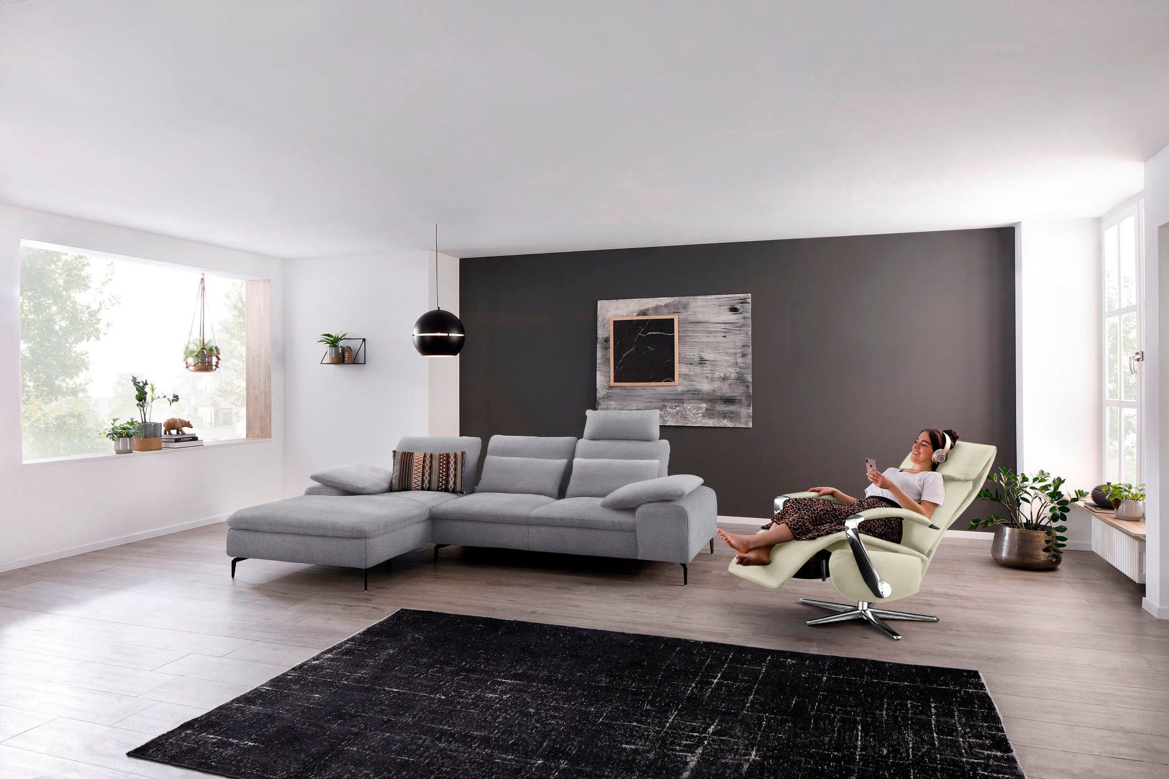 W.SCHILLIG Relaxsessel »rumbaa« wahlweise mit Doppelmotor, in Größen S, M & L, mit 5-Sternfuß