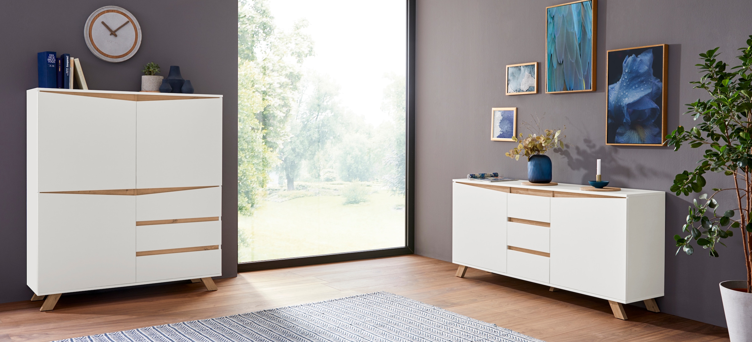Homexperts Sideboard »Vicky«, Breite 160 cm oder 180 cm, in matt weiß