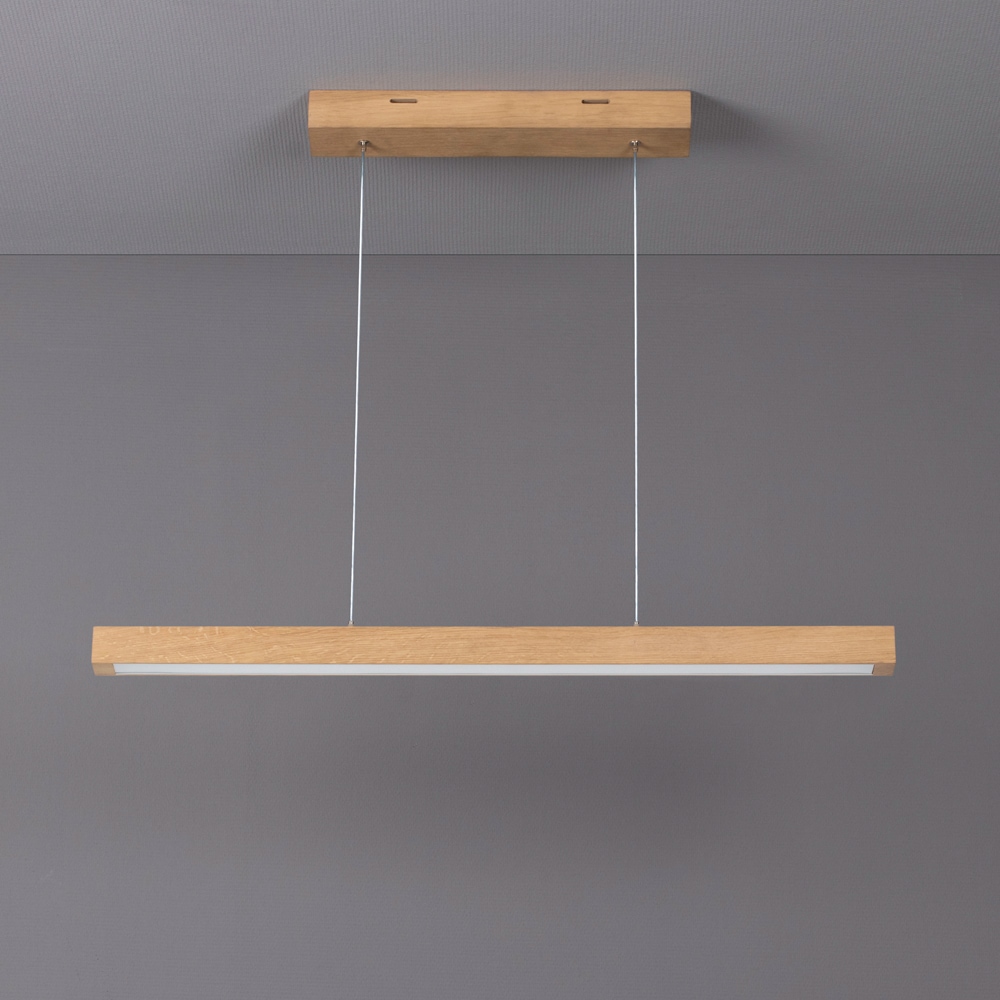 SPOT Light Pendelleuchte »SMAL«, 1 flammig, Leuchtmittel LED-Modul | LED fest integriert, Hängeleuchte, Eichenholz, mit integriertem 24V-LED-Modul, Touch Dimmer