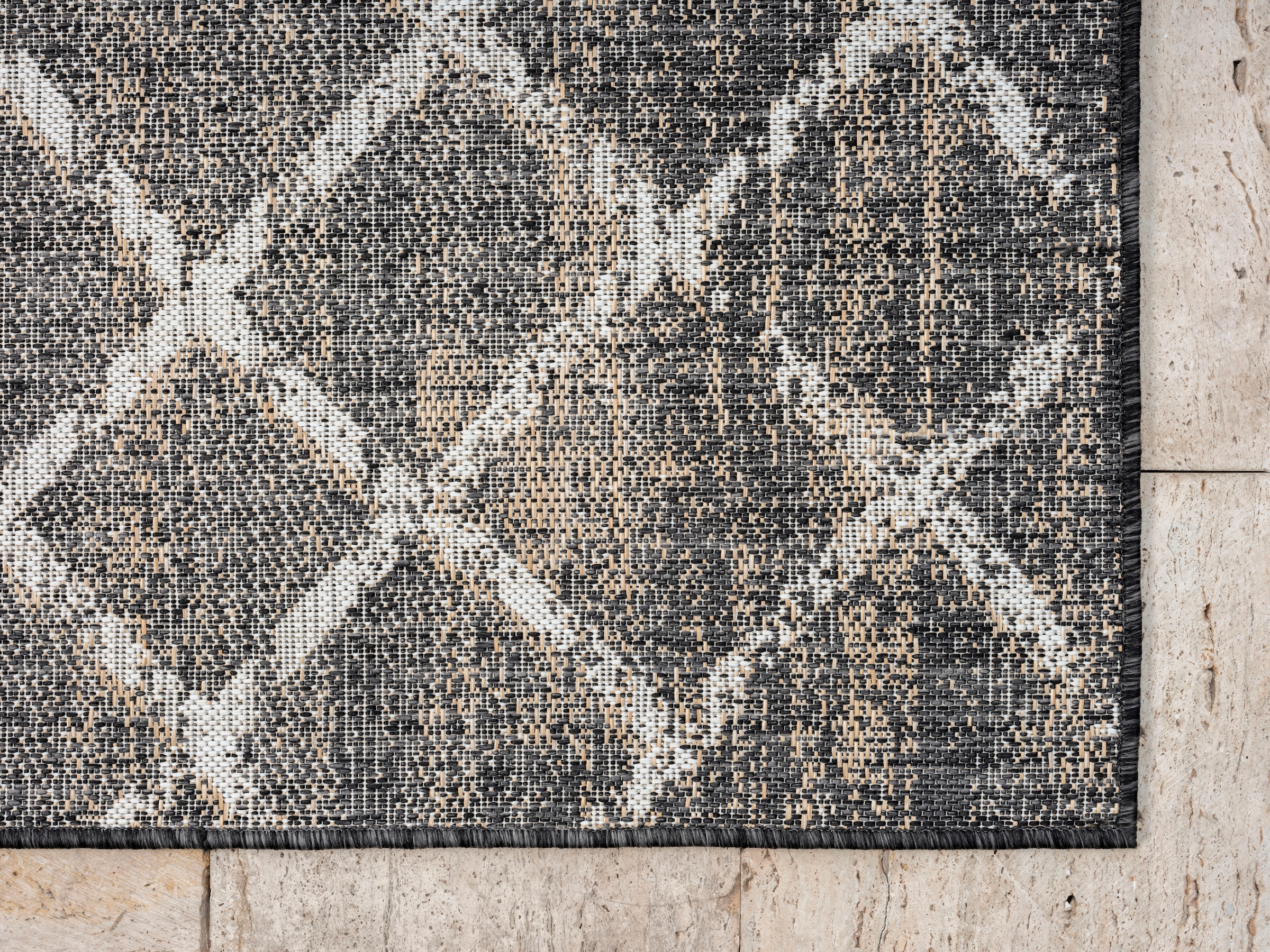 OTTO home Teppich »Sorren, LAGERRÄUMUNG!« rechteckig 8 mm Höhe Rauten Muster, In- und Outdoor geeignet, Terrasse & Balkon