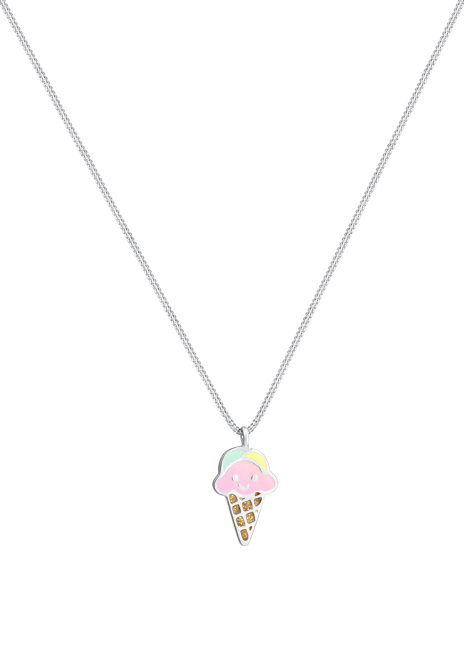 Elli Silberkette »Halskette Kinder Eis Sweet Emaille 925 Silber«