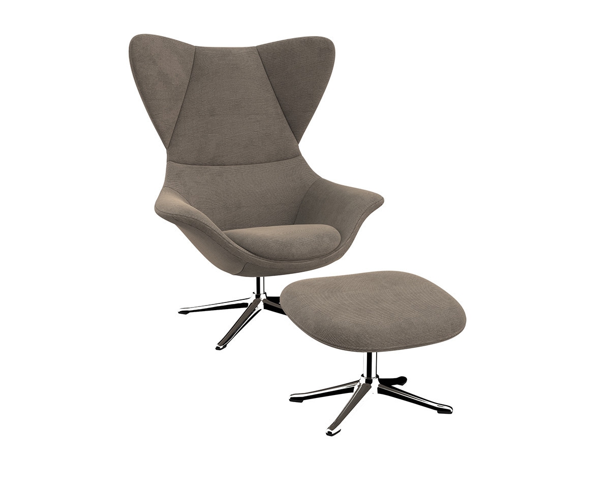 FLEXLUX Ohrensessel »Stilo Relaxsessel, TV-Sessel«, Solitär, Stil-Ikone, drehbar, Fuß Aluminium