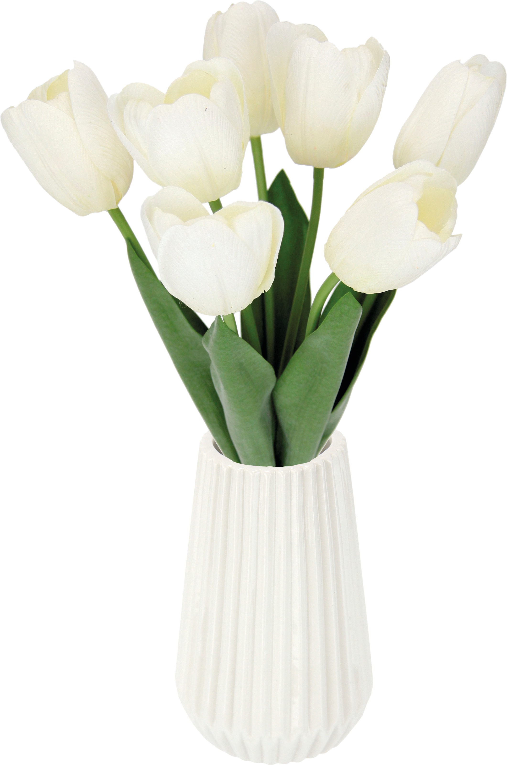 I.GE.A. Kunstblume »Real-Touch-Tulpen«, Vase aus Keramik bequem bestellen