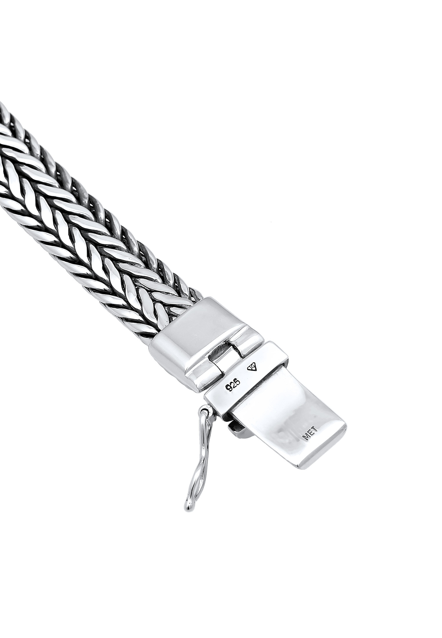 Kuzzoi Armkette »Armband Herren Kastenverschluss Zopfglieder 925er Silber«