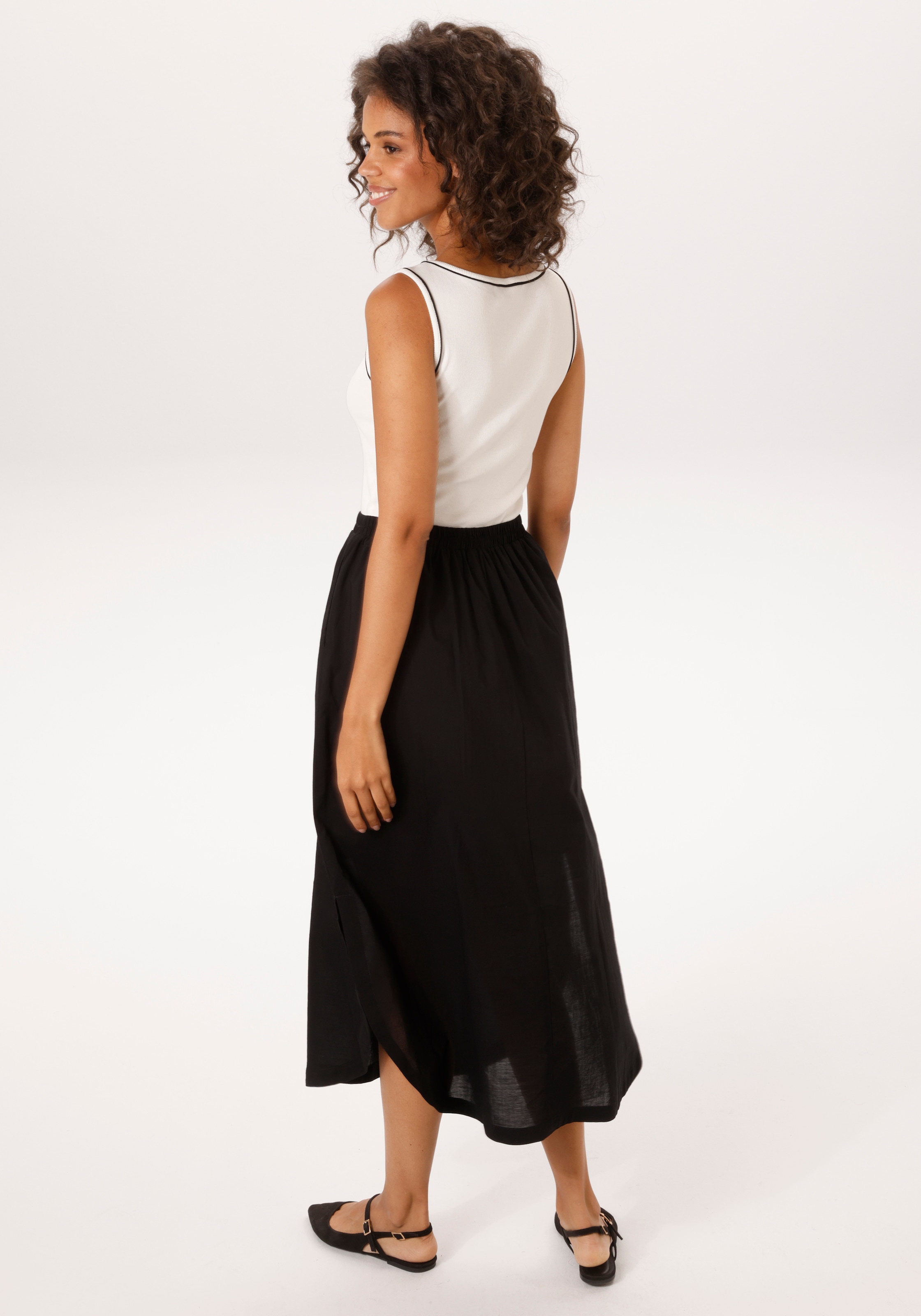 Aniston CASUAL Sommerkleid mit kontastfarbenen Pipings im Oberteil - NEUE KOLLEKTION