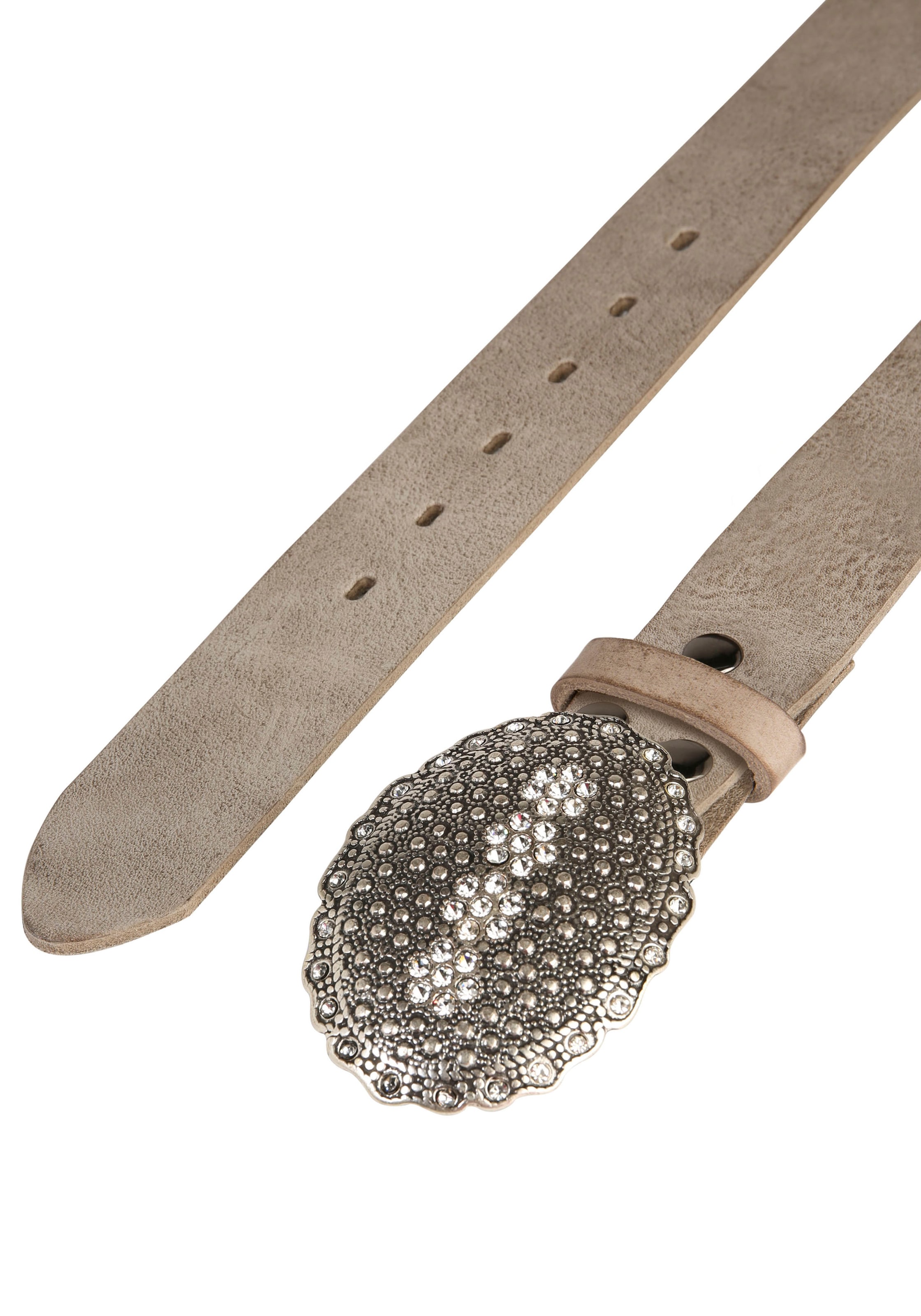 Rettungsring Gürtel Ledergürtel mit austauschbarer Schließe »Oval Nieten Mit Strass«