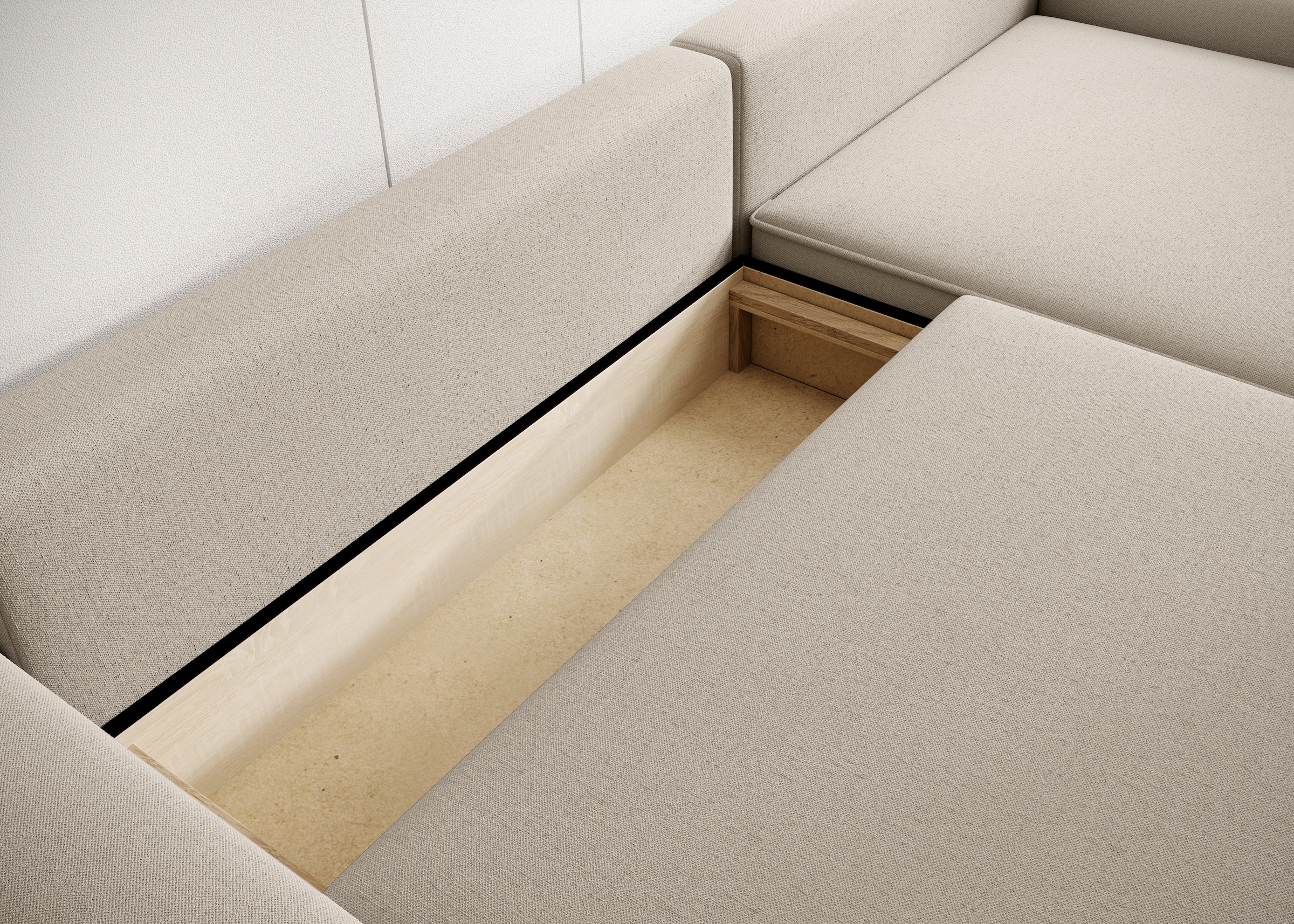 TRENDMANUFAKTUR Ecksofa »Challenge, Schlafsofa mit Bettkasten, Couch in L-Form, Breite 245 cm«, Recamiere beidseitig montierbar, auch in trendigem Cordstoff