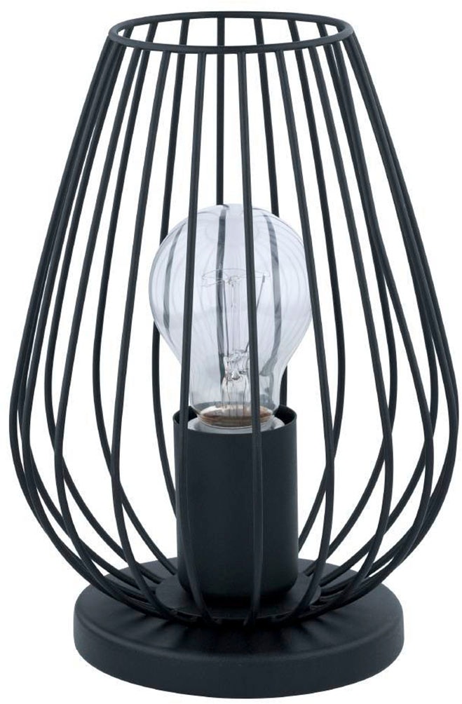 EGLO Tischleuchte »NEWTOWN Tischlampe, schwarz, Stahl, E27, Schalter, Nachttischlampe«, 1 flammig, Leuchtmittel E27 | ohne Leuchtmittel, Schlicht, modern, Vintage, Retro, Wohnzimmer, Schlafzimmer, 23x16x12cm