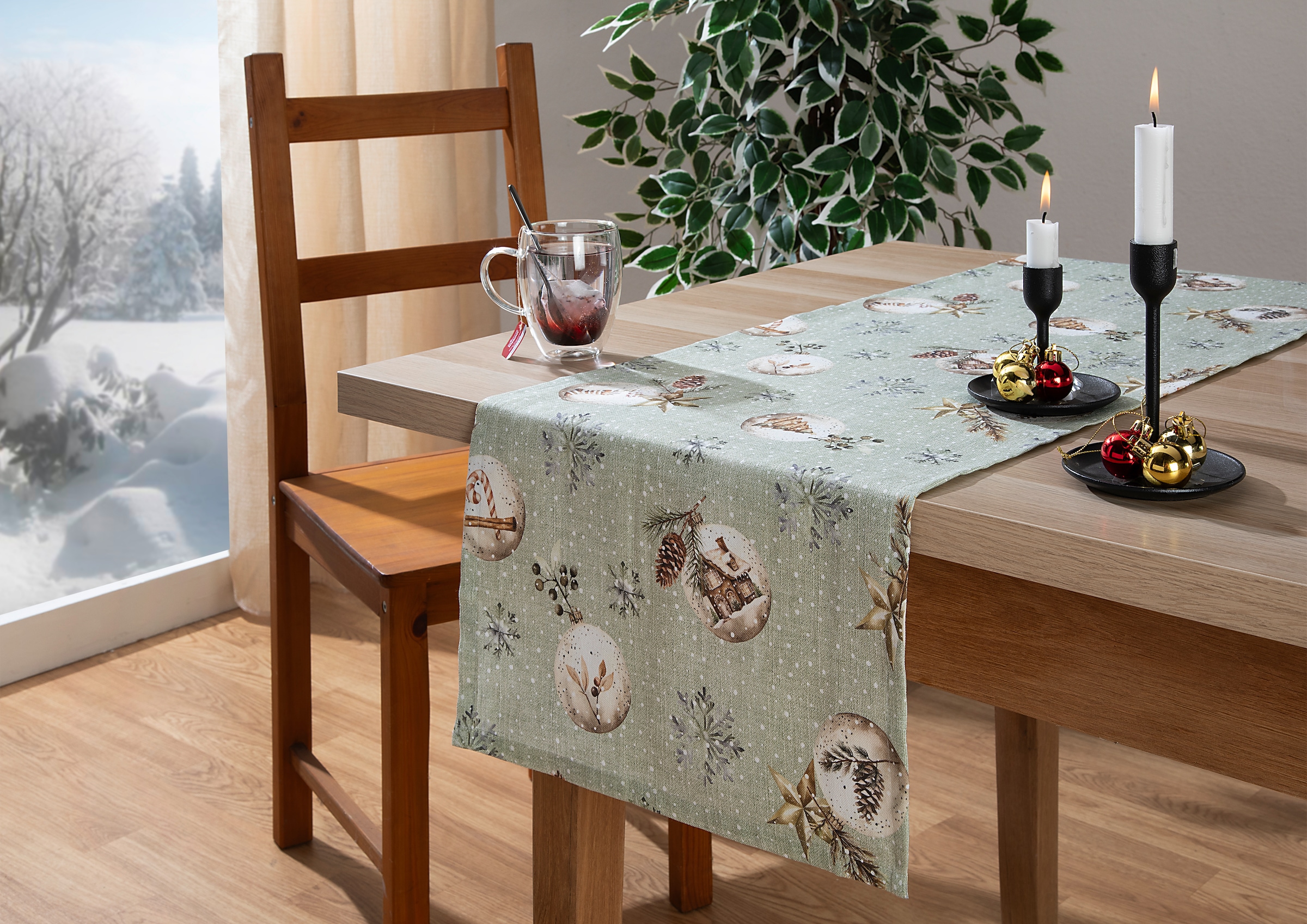 HOME WOHNIDEEN Tischläufer "FELIZ NAVIDAD" Tischläufer, SET, Dekostoff bedruckt