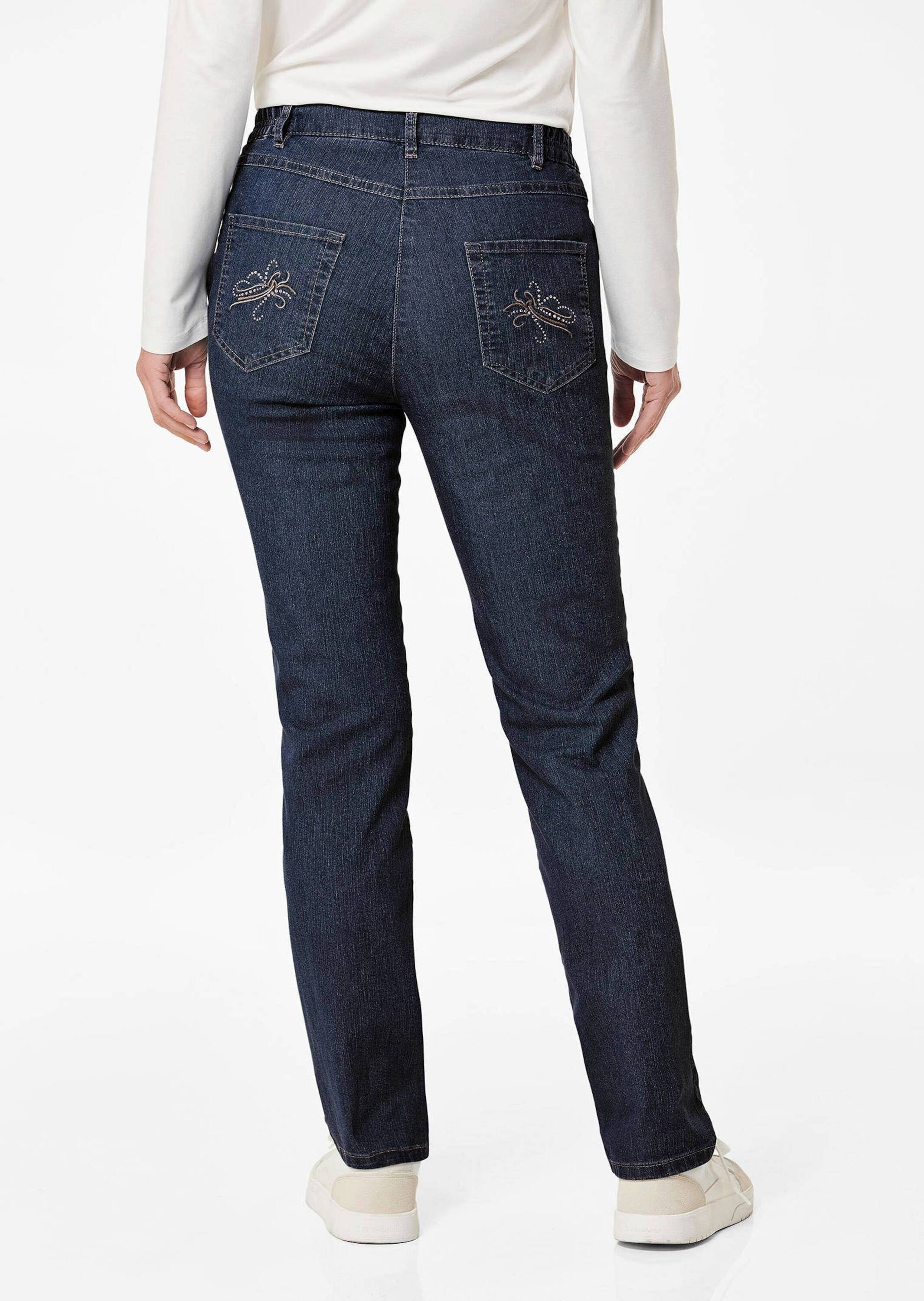 GOLDNER Stretch-Jeans »Jeanshose Carla Edel geschmückte Jeanshose Carla«