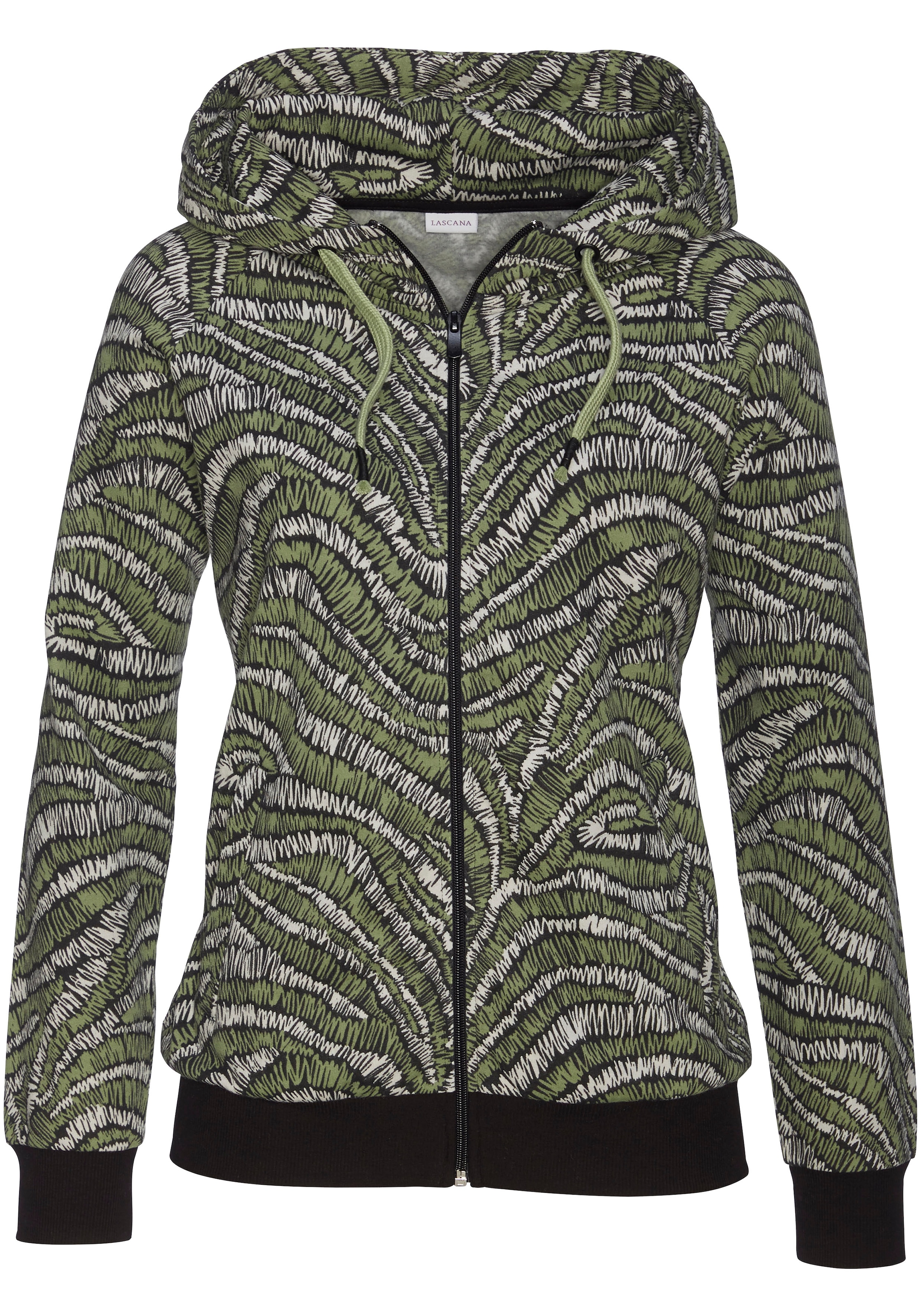 LASCANA Kapuzensweatjacke, mit Reißverschluss, Loungewear